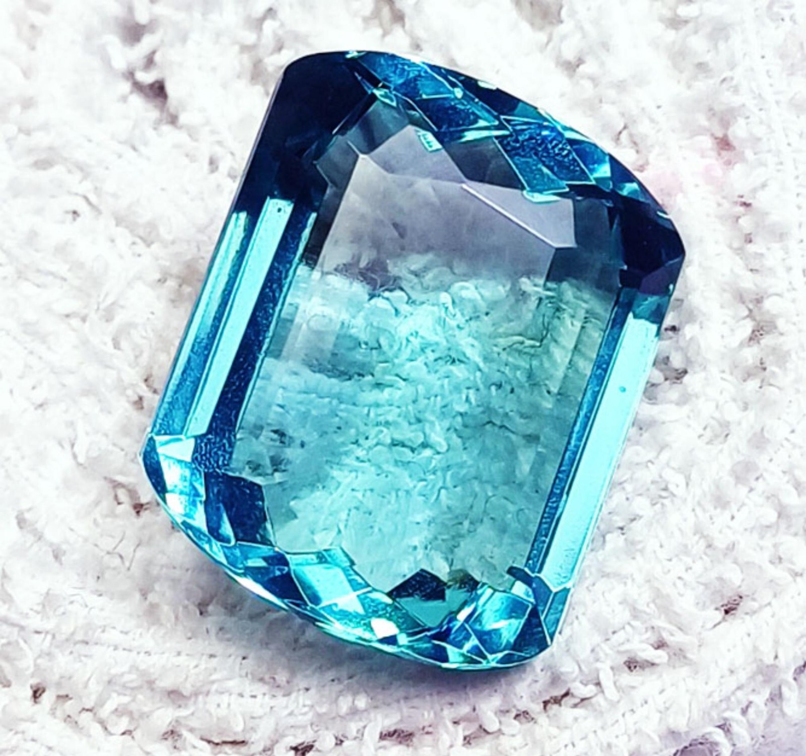 Aquamarine54.65 Cts Certified Loose Gemstone Fancy Shape With Free Gift
