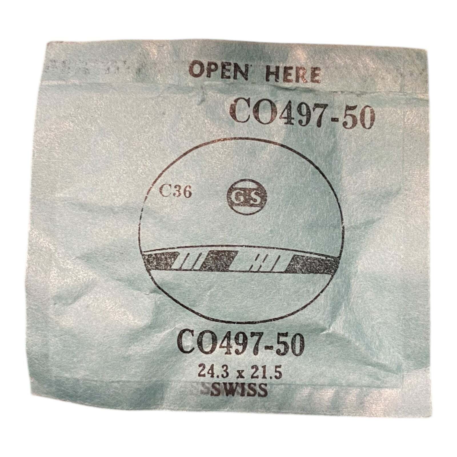 Germanow-Simon Mach (GS) CO497-50 Watch Crystal 24.3×21.5 NOS Part Flexo Swiss
