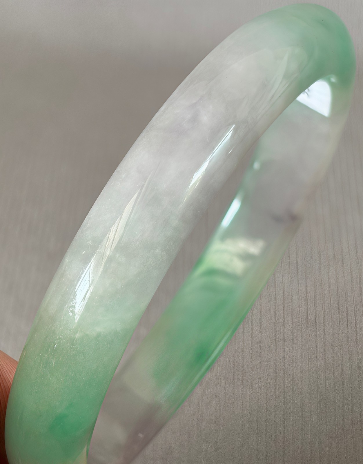 61mm Natural Green Jadeite Jade Bracelets Burma Emerald Jade Bracelet Bangle