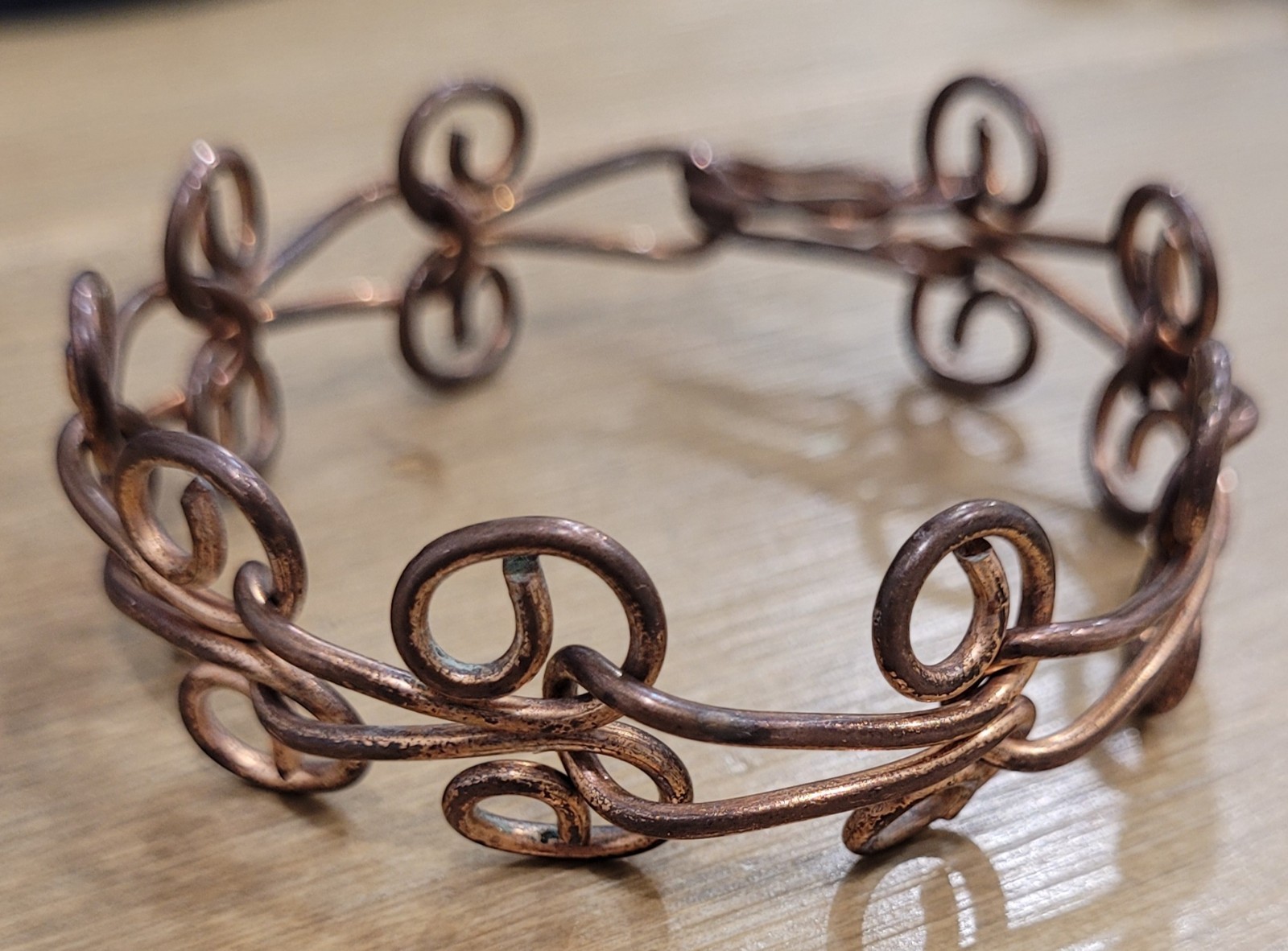Spiral Bracelet Copper Alloy Metal Swirl
