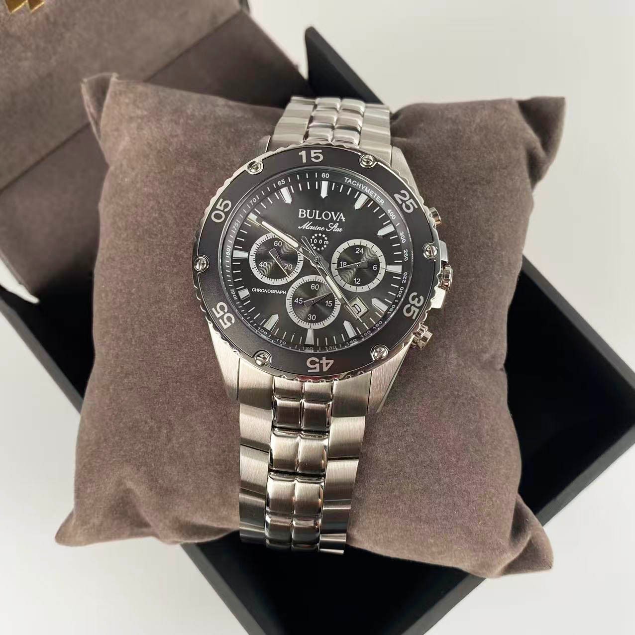 Bulova Classic Marine Star Gray Dial Men’s Chronograph Quartz Watch 98B401