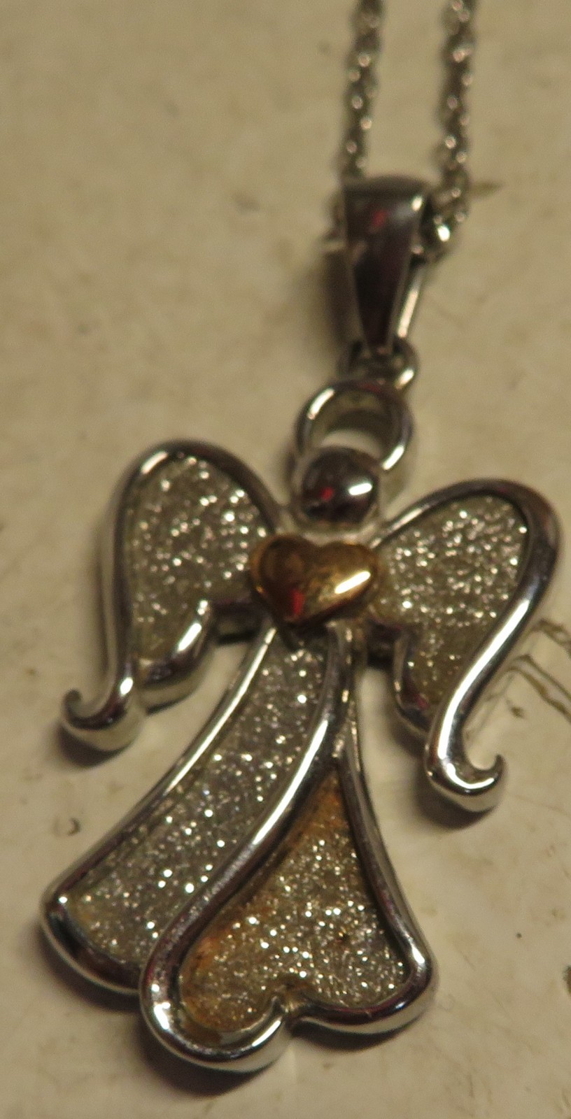 Connections From Hallmark Stainless Steel Angel Pendant Necklace 18″ 2″ Charm