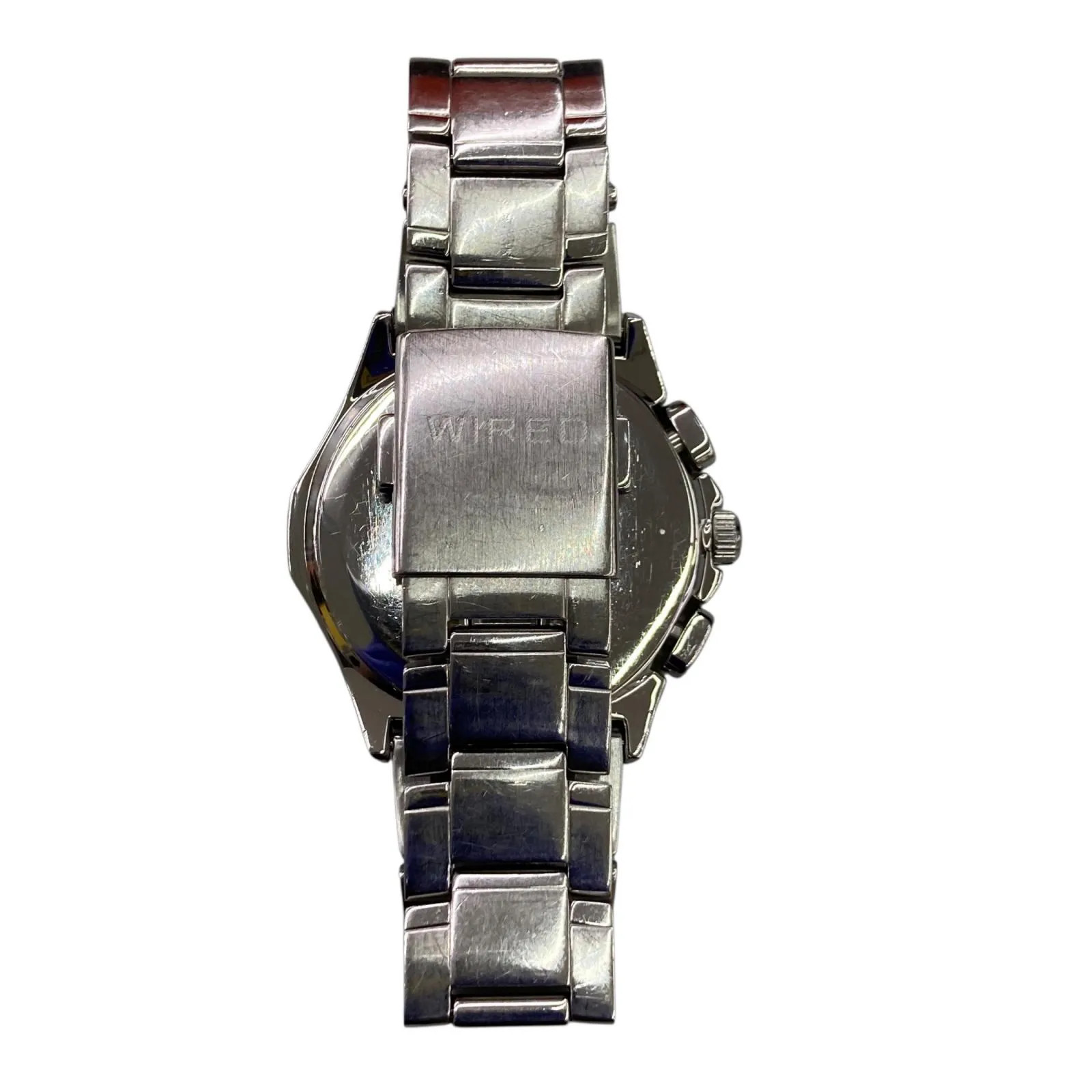 186001 Tested and working SEIKO WIRED Chronograph Watch 7T92 Silver