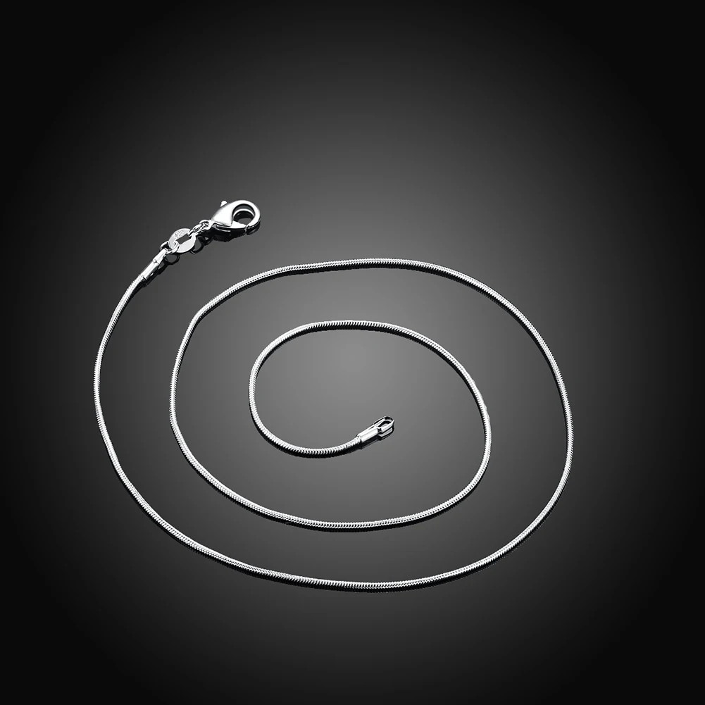 925sterling solid Silver lots 10PCS 1mm snake chain Necklace 16-30inch