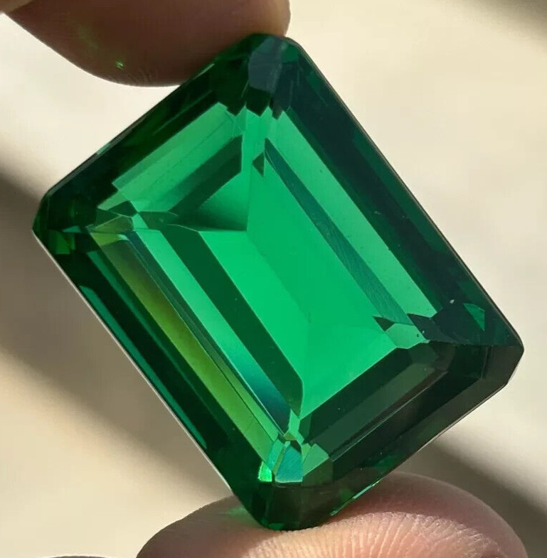 AAA+ Natural Green Emerald Colombia 7.40 Ct. Emerald Cut Loose Gemstone Gift