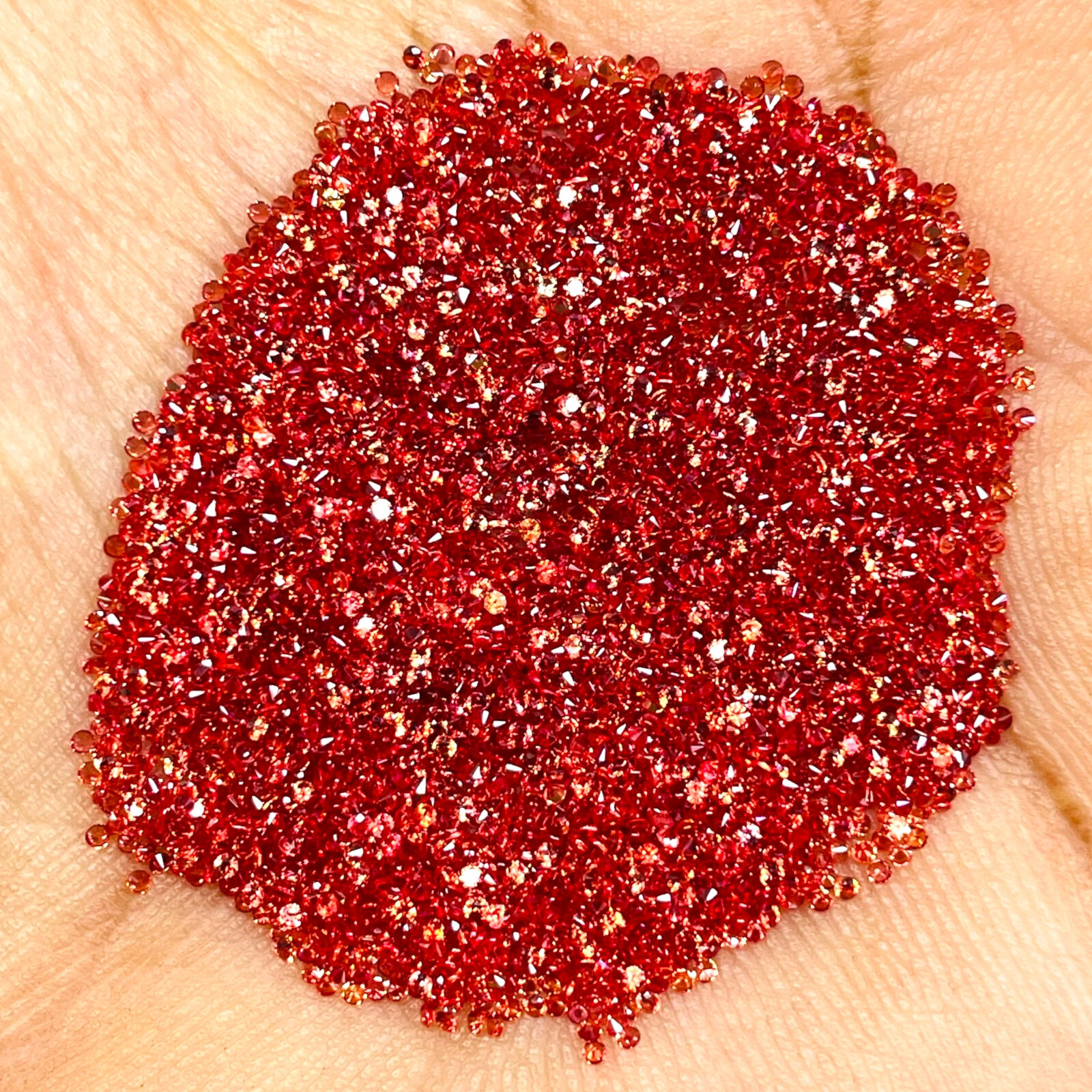 VVS 50 Pcs Natural Red Sapphire 1mm Round Diamond Cut Loose Gemstones Lot