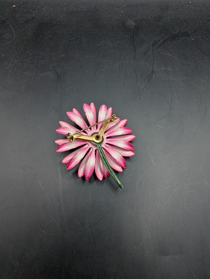 1960s brooch pink and maroon vintage