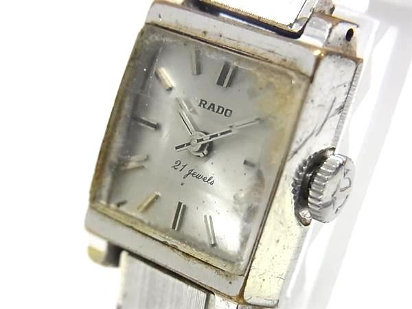 [A1R] Working Item Rado 21Jewels SS Manual Wind Watch Men Ladies Silver [r9n]