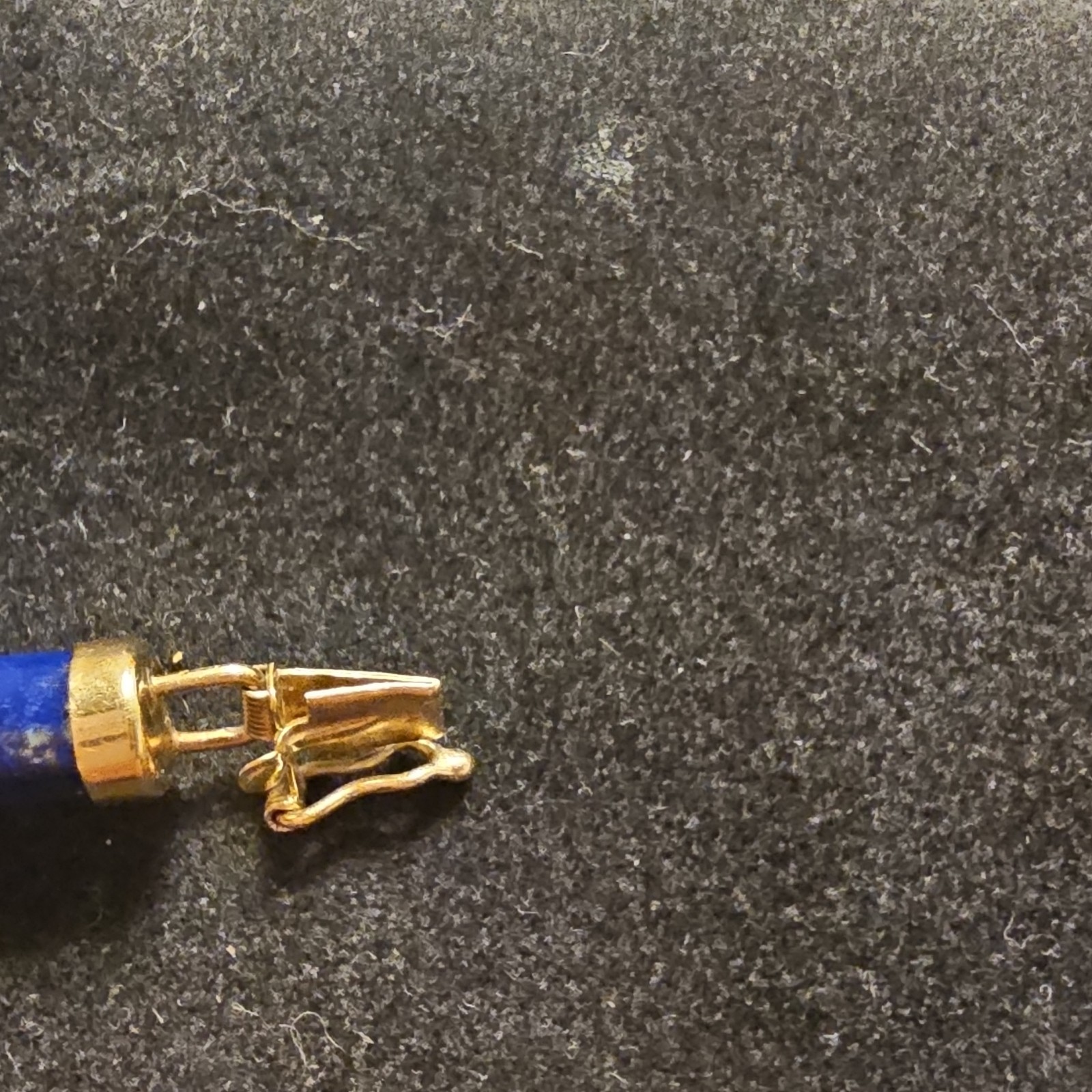 Vintage 14K Gold Heng Ngai HN Chinese Shou Lapis Lazuli Panel Bracelet 585