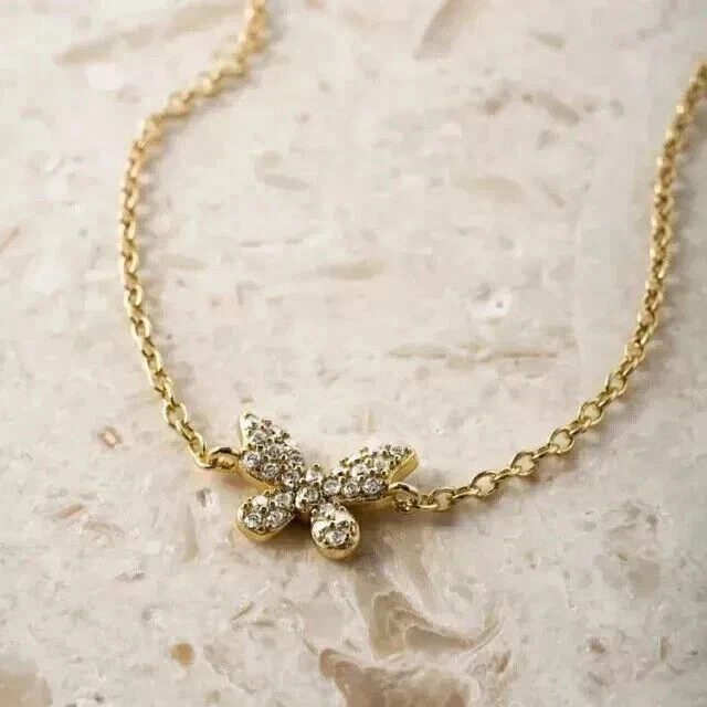 2.2CT Round Cut Lab Created Diamond Women’s Chain Anklet 14K Yellow Gold Plated