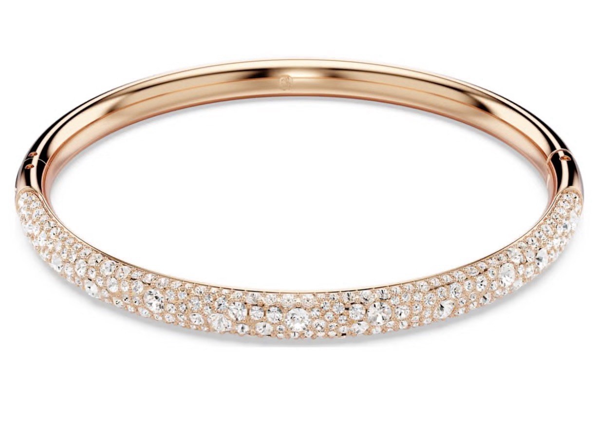Swarovski Sublima Bangle, Snow Pavé, White, Rose Gold-tone Plated Size M 5688611