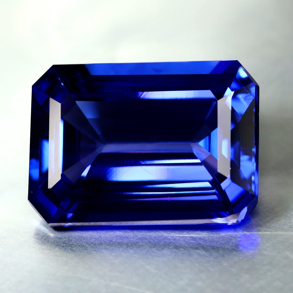 GIA Certified 13.45 ct AAAA Octagon (16.98 x 12.00 mm) Natural D’Block Tanzanite