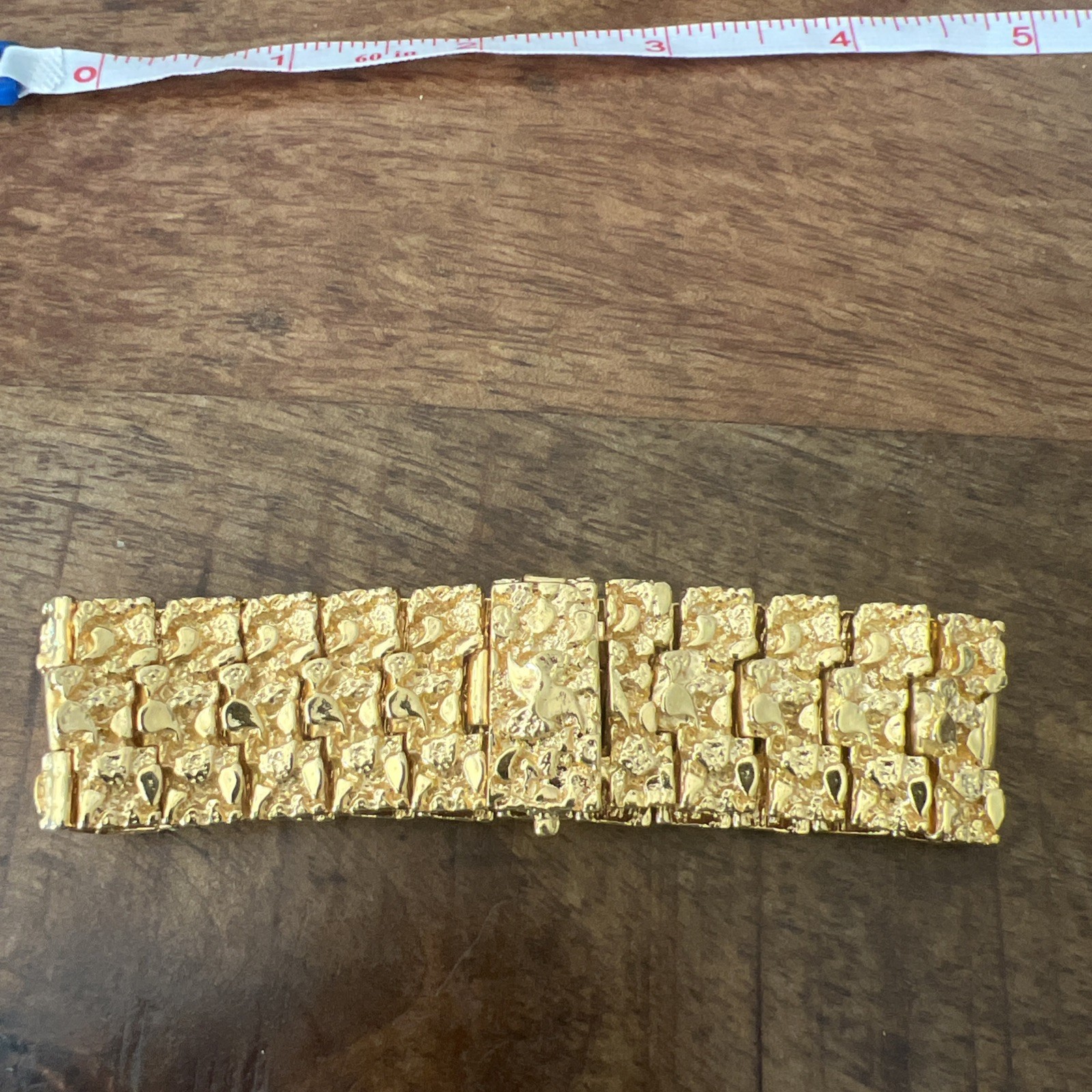 Men’s Vintage Gold Plated Nugget Bracelet