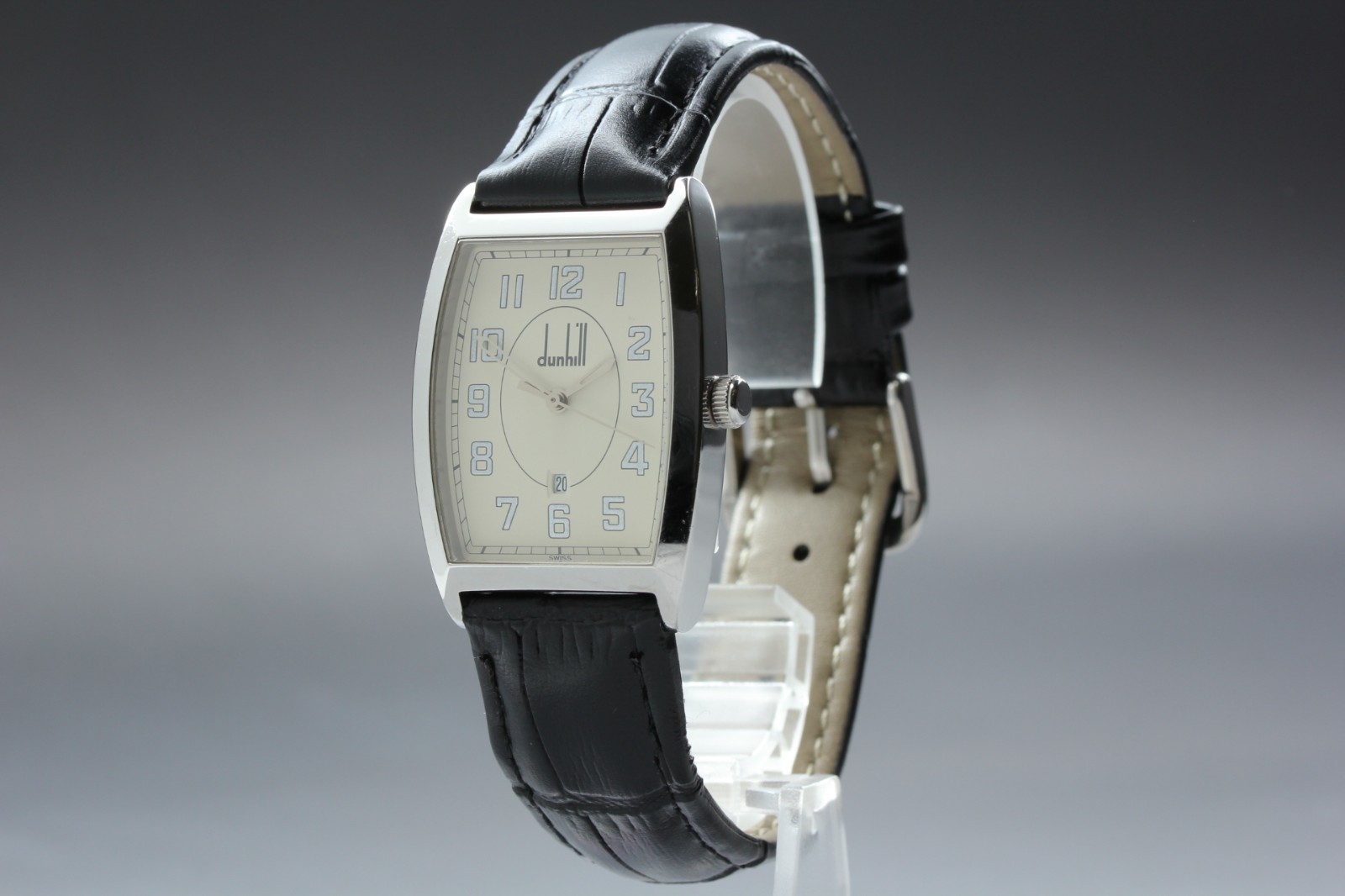 “N MINT” Vintage DUNHILL Cityscape 27mm Date White Quartz Men’s Watch From Japan