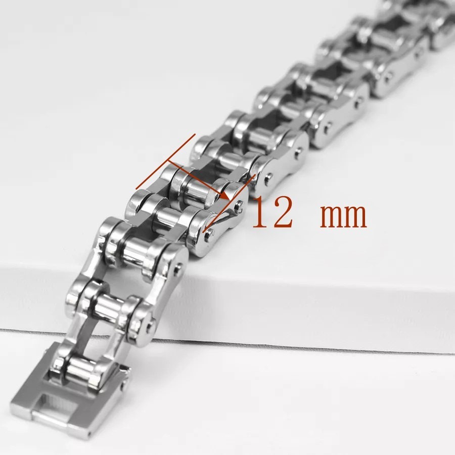 DG Men’s 8.5″Stainless Steel,Motorcycle Bike Link Chain Bracelet High Polish*BOX