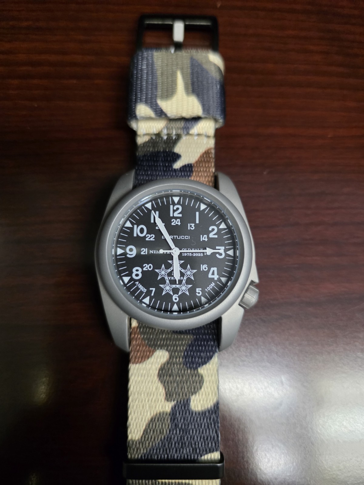 Bertucci 11520 USS Nimitz CVN-68 Old Salt Swiss Quartz Watch on Khaki Nylon Band