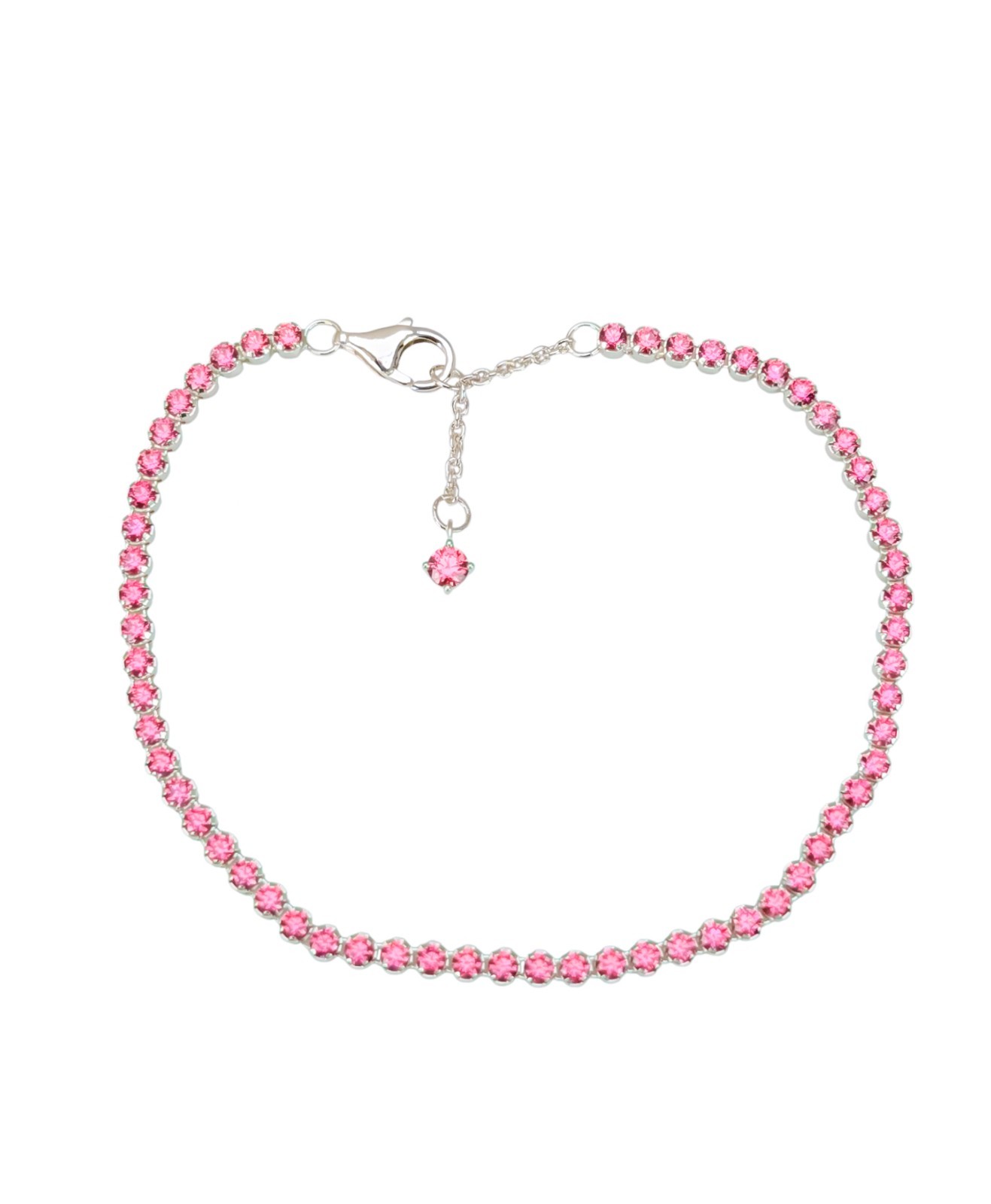 NEW 100% Authentic PANDORA 925 Ale Pink Crystal Small Tennis Bracelet 593927C02