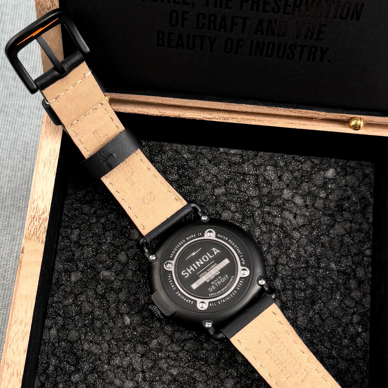 Shinola Runwell Watch 41mm Slate Black Dial Argonite1069 Men’s Watch S0120077935
