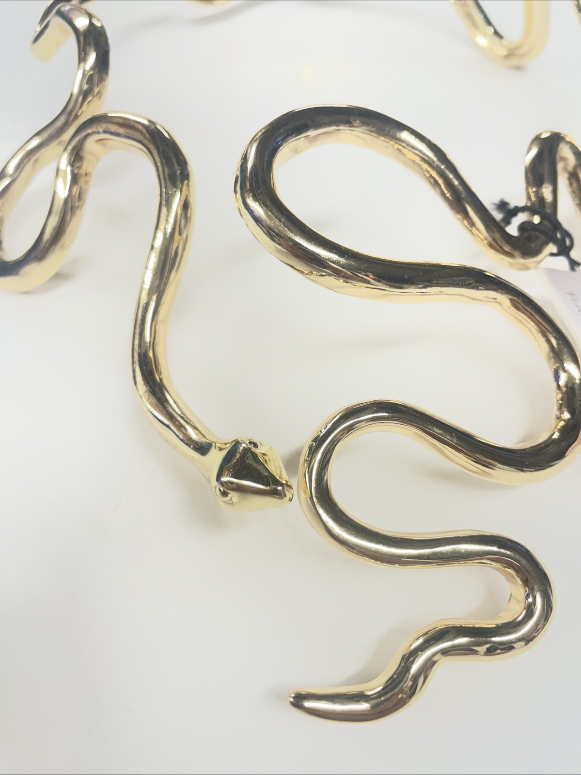 SNAKE COBRA NECKLACE GOLD TONE HEAVY STATEMENT PIECE 8″ X 5″ – 114g