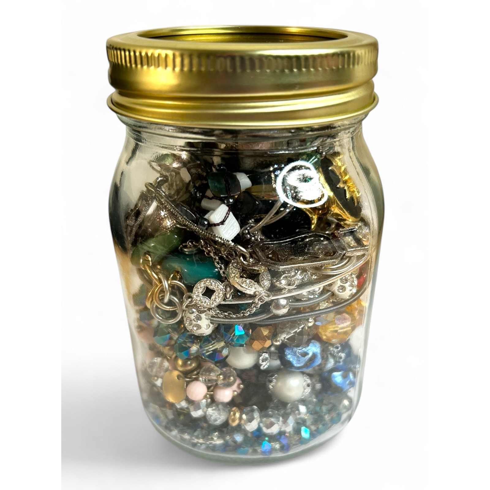 Mixed Jewelry Jar All Bracelets Colorful Various Types Beaded Link Chain