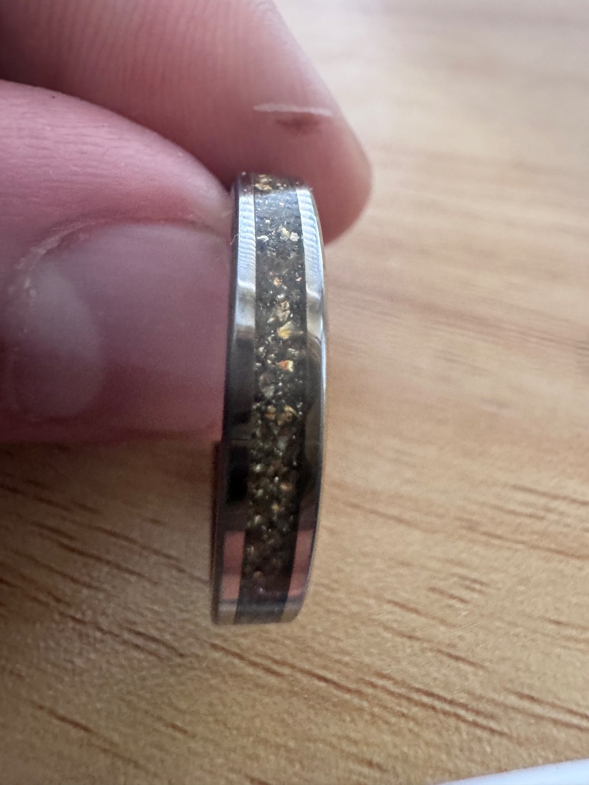 Triton Men’s Unisex Tungsten Carbide Band Gold Flake Inlay Wedding Ring