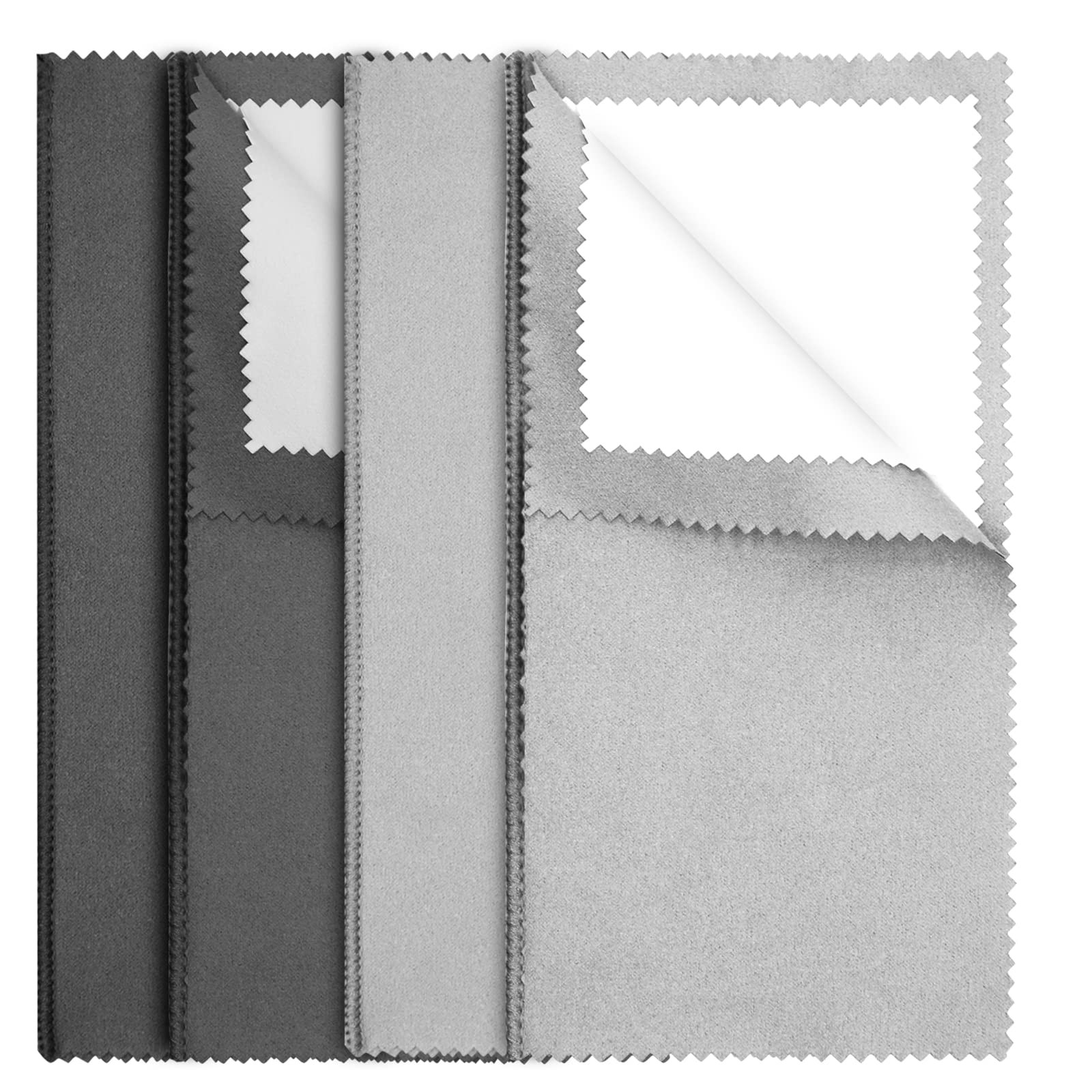 4Pcs Silver Polishing Cloths – Double-Sided Jewelry Cleaner for Sterling Silv…