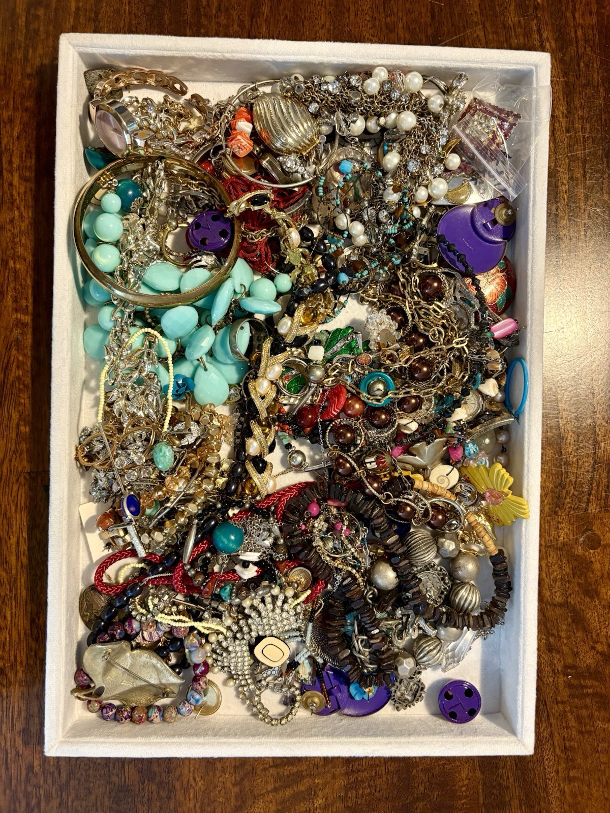 3+lb Lot Costume Jewelry Craft/Repair Bag Bracelets Necklaces Earrings Chain