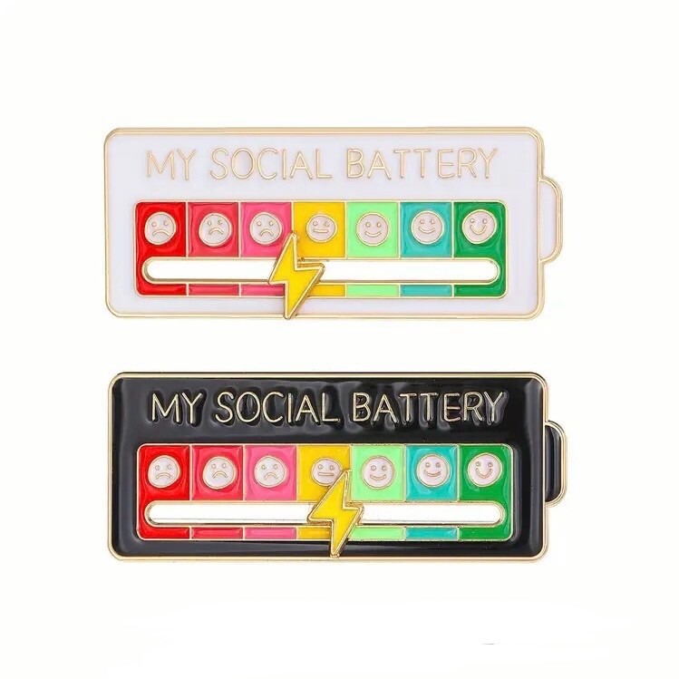 Social Battery Pin – Moving Parts! Chart Mood Tracker Functional Neurodivergent