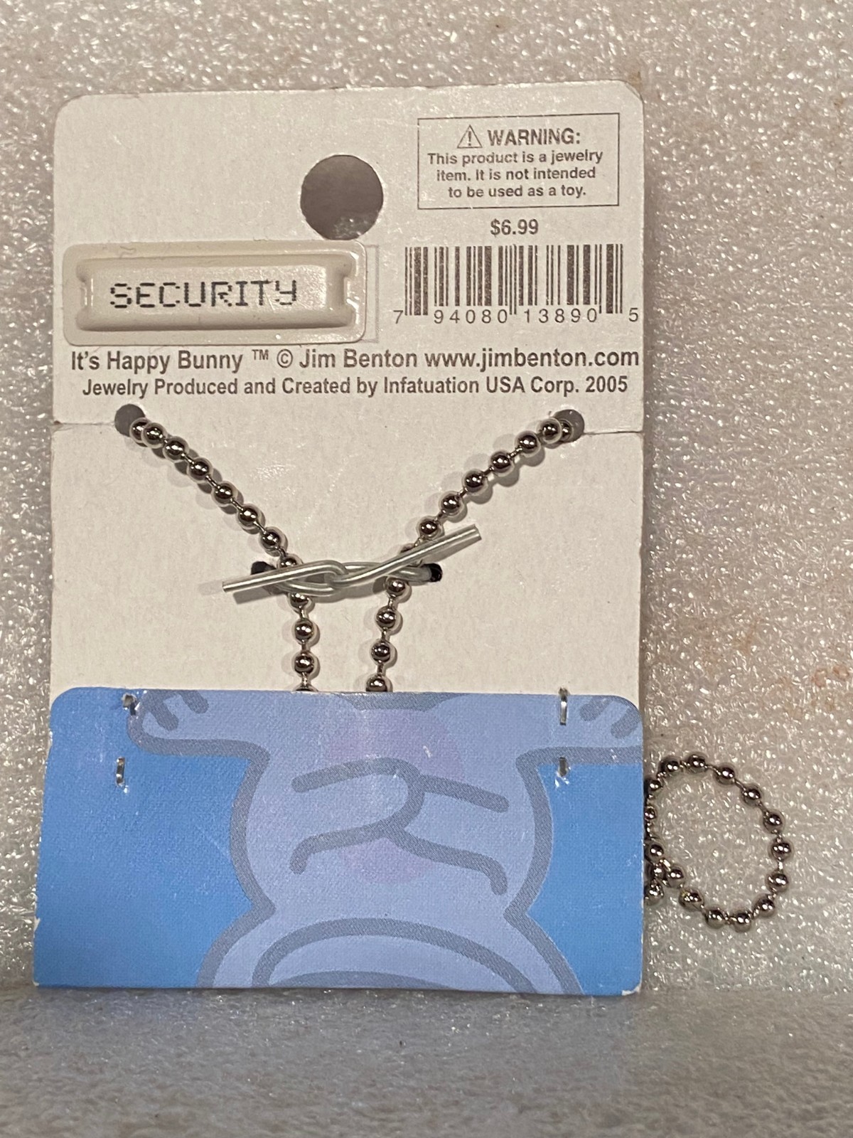 It’s Happy Bunny Charm Necklace (Hi Loser) *NEW On Backing* BB
