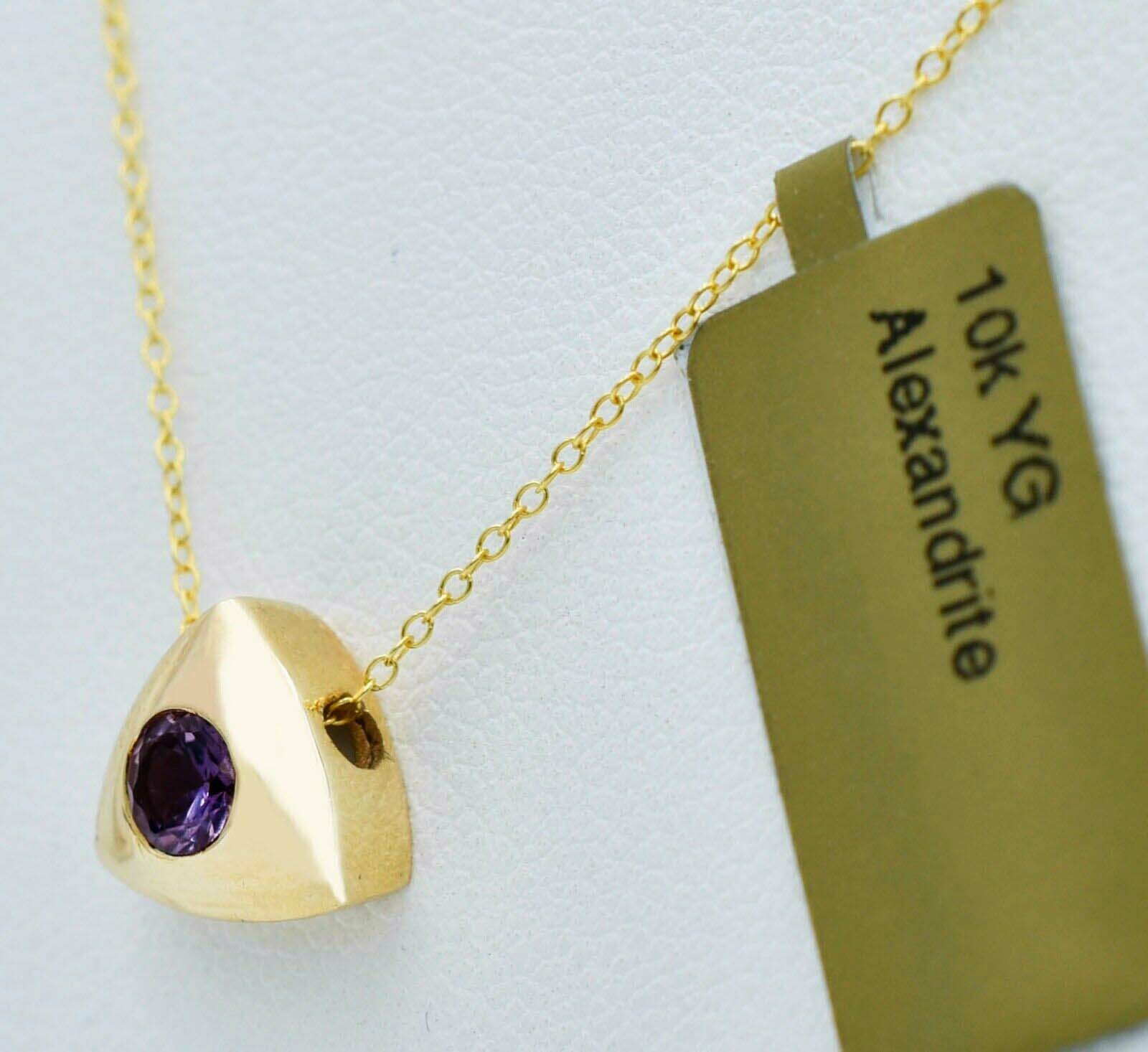 AAA ALEXANDRITE 0.78 Cts PENDANT 10K GOLD * NEW WITH TAG * Made in USA