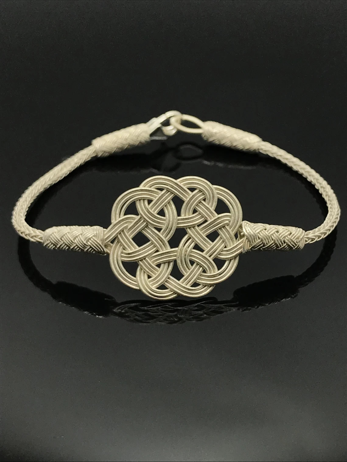 999 Silver Bracelet For WoMen, Hand Braided Bracelet, Oxidized Silver Bracelet