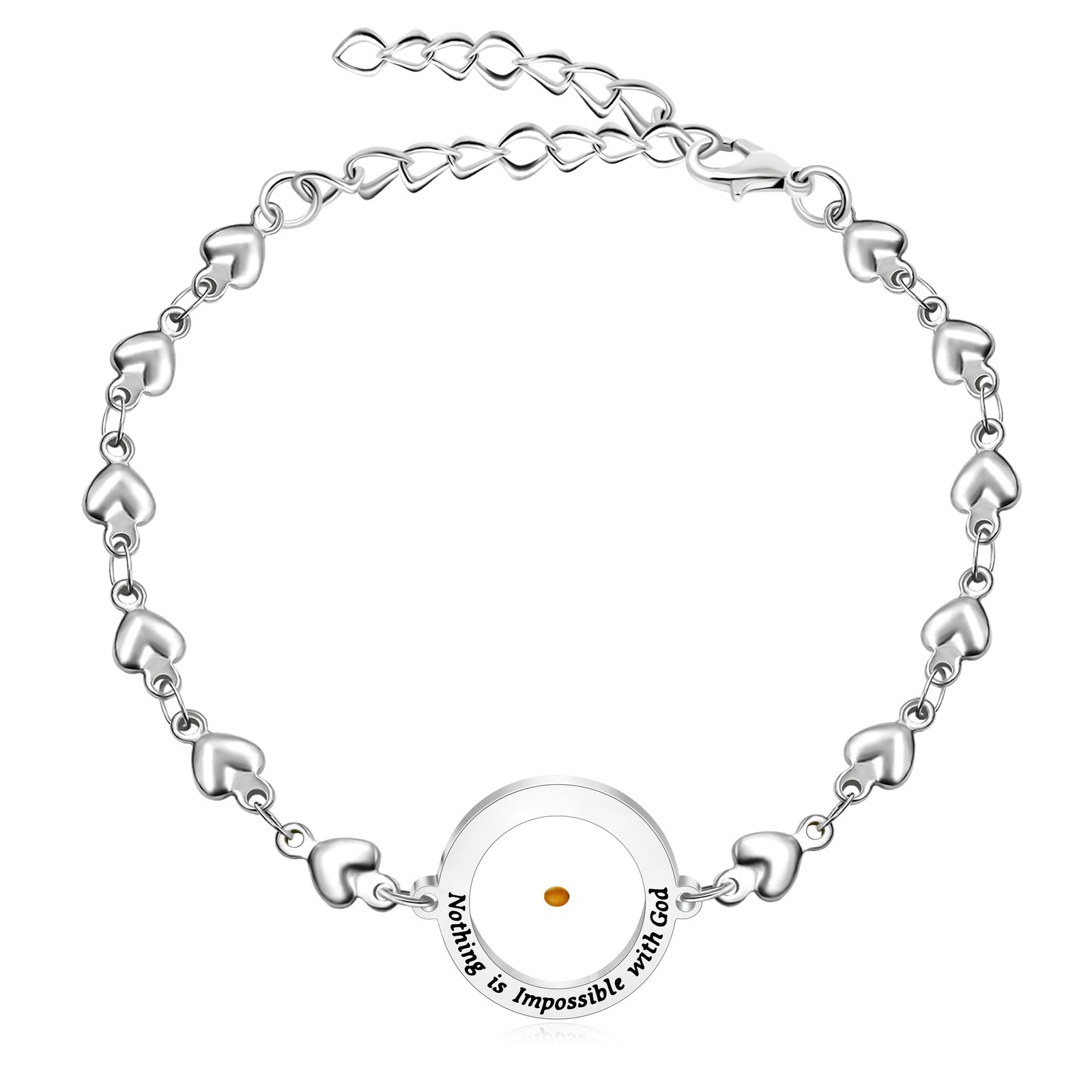 Fashion Nothing Is Impossible With God Bracelet With Real Mustard Seed Bracel…