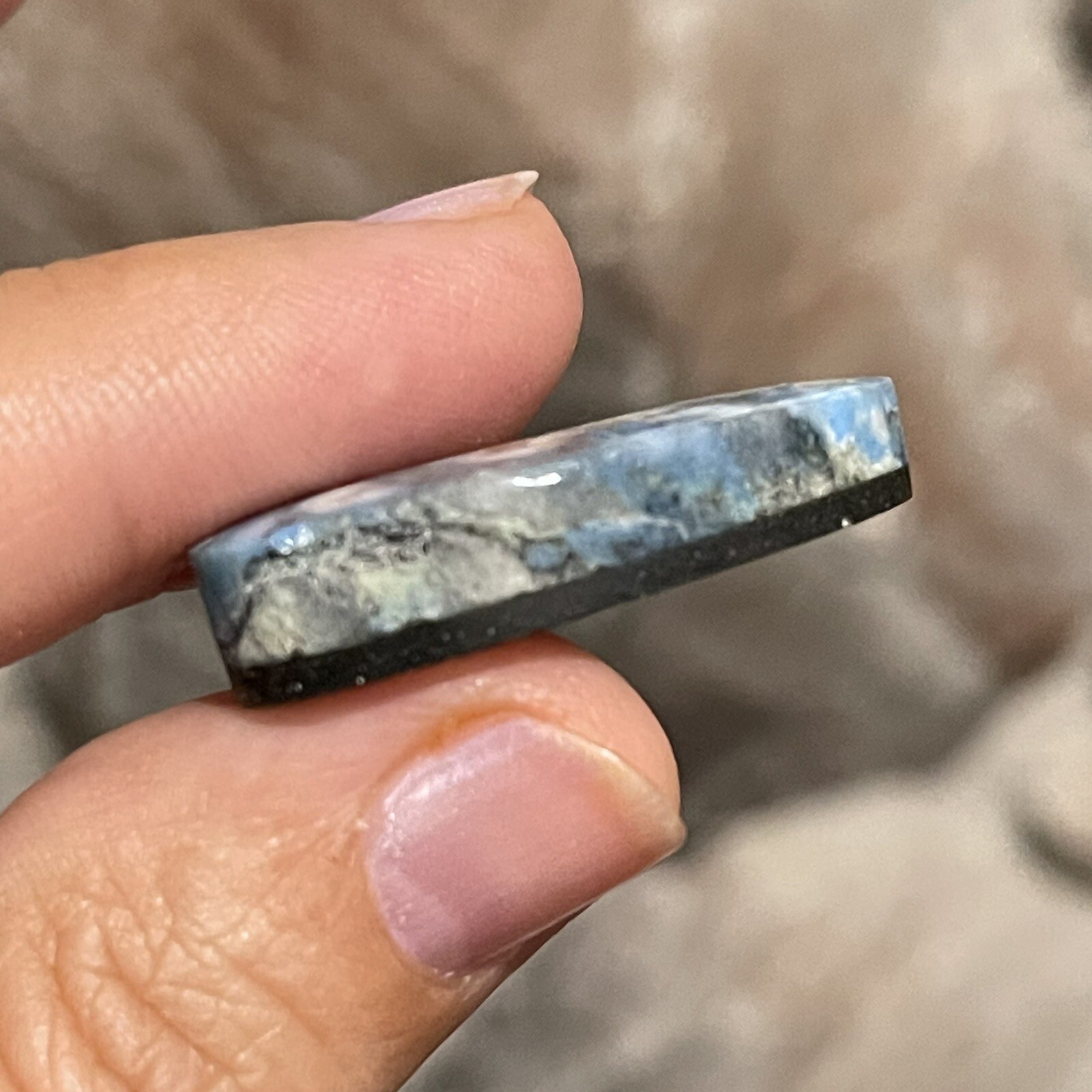 22.4ct 30.6×13.2x7mm White River Stone Lavender Opal Hubei Turquoise Cabochon