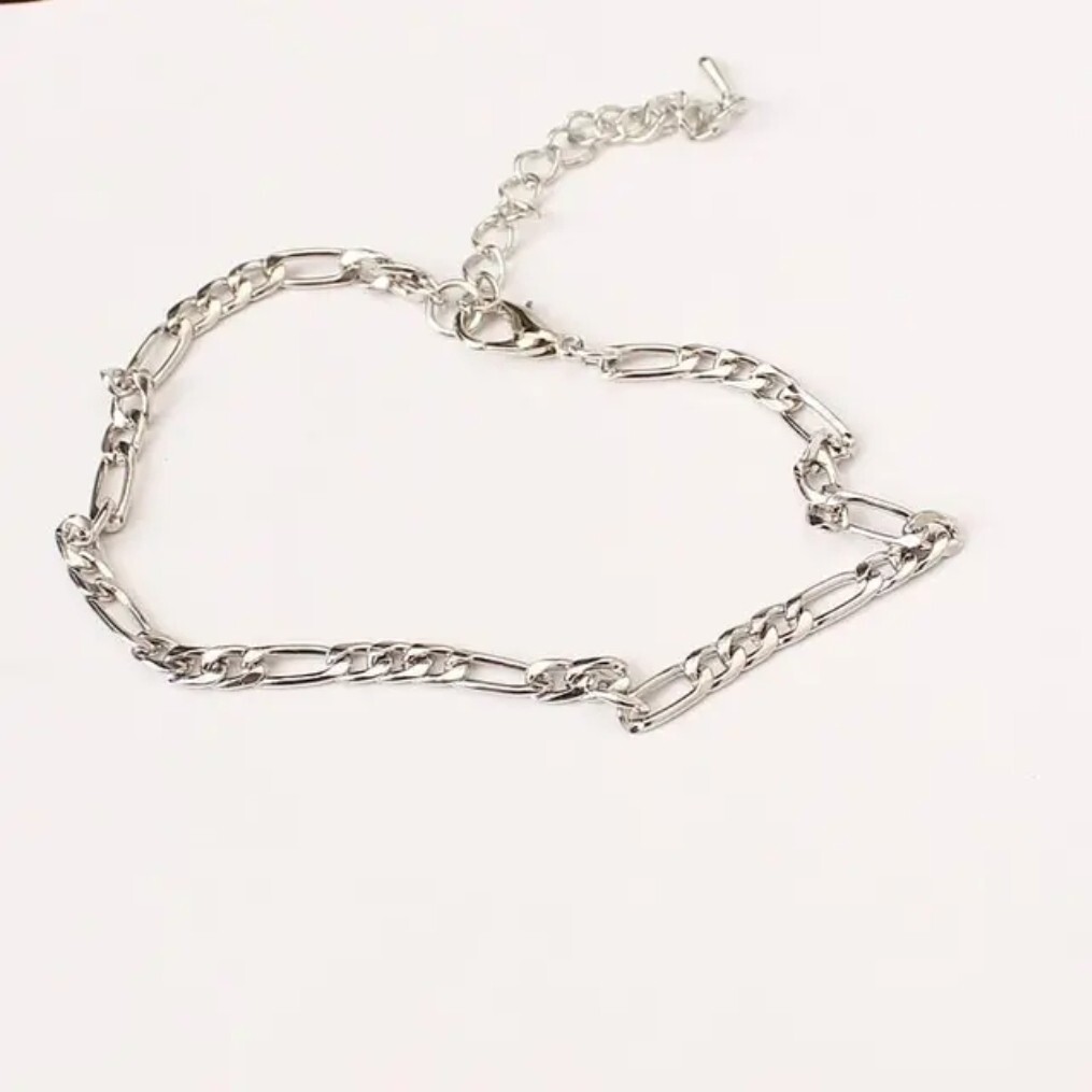 Elegant Fashion Jewelry Silver Gold 9″ Figaro Chain Anklet Bracelet 32-12