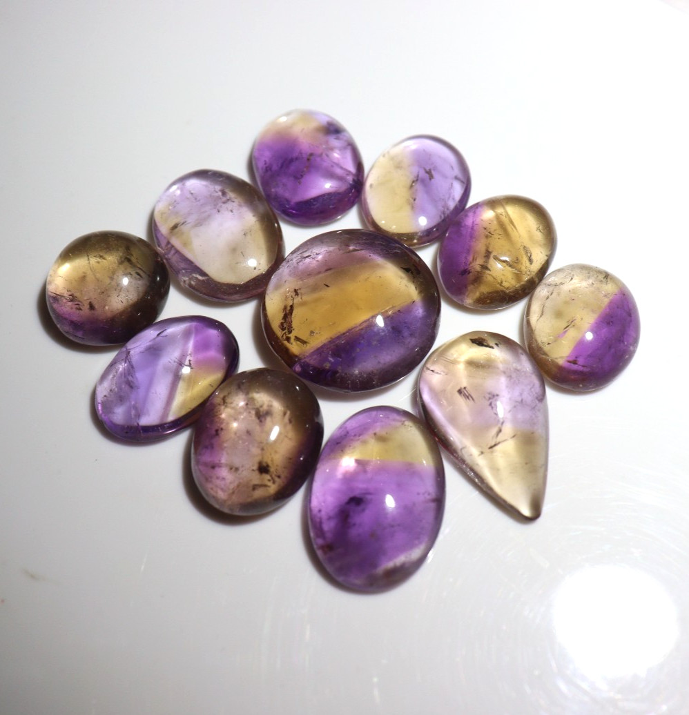 Ametrine Cabochon Bio Color Gemstone All Shape Available 15–30 mm Size