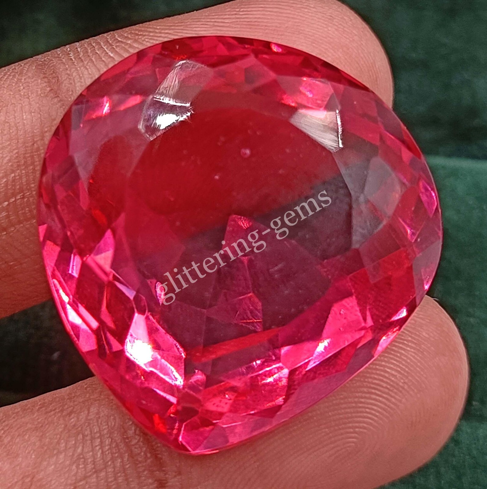 Natural 90.25 CT Mozambique Ruby Faceted Pear Cut Certified Loose Gemstone 5MAP