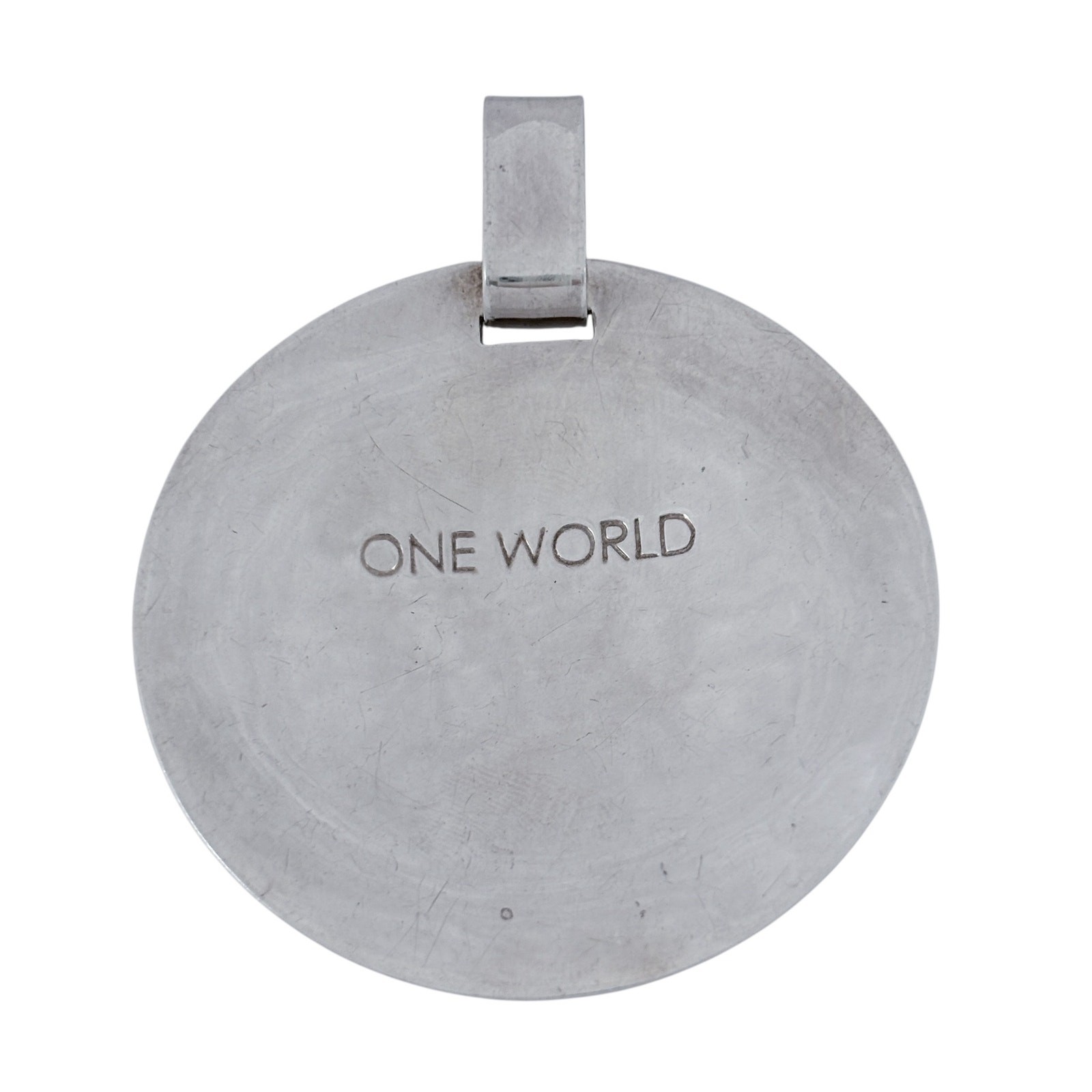Vintage RLM Studio Sterling Silver 925 “One World” Round Pendant