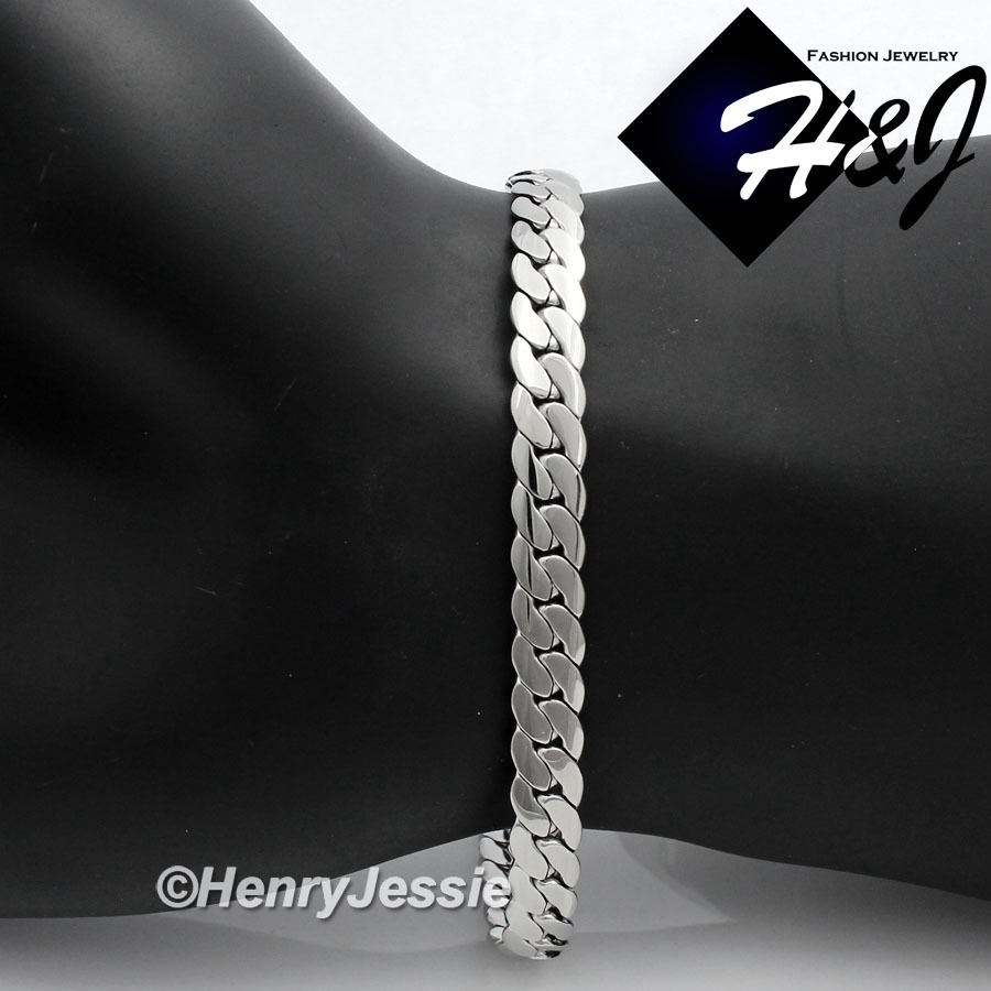 24″MEN Stainless Steel 8mm Silver Miami Cuban Curb Chain Necklace Bracelet*S155