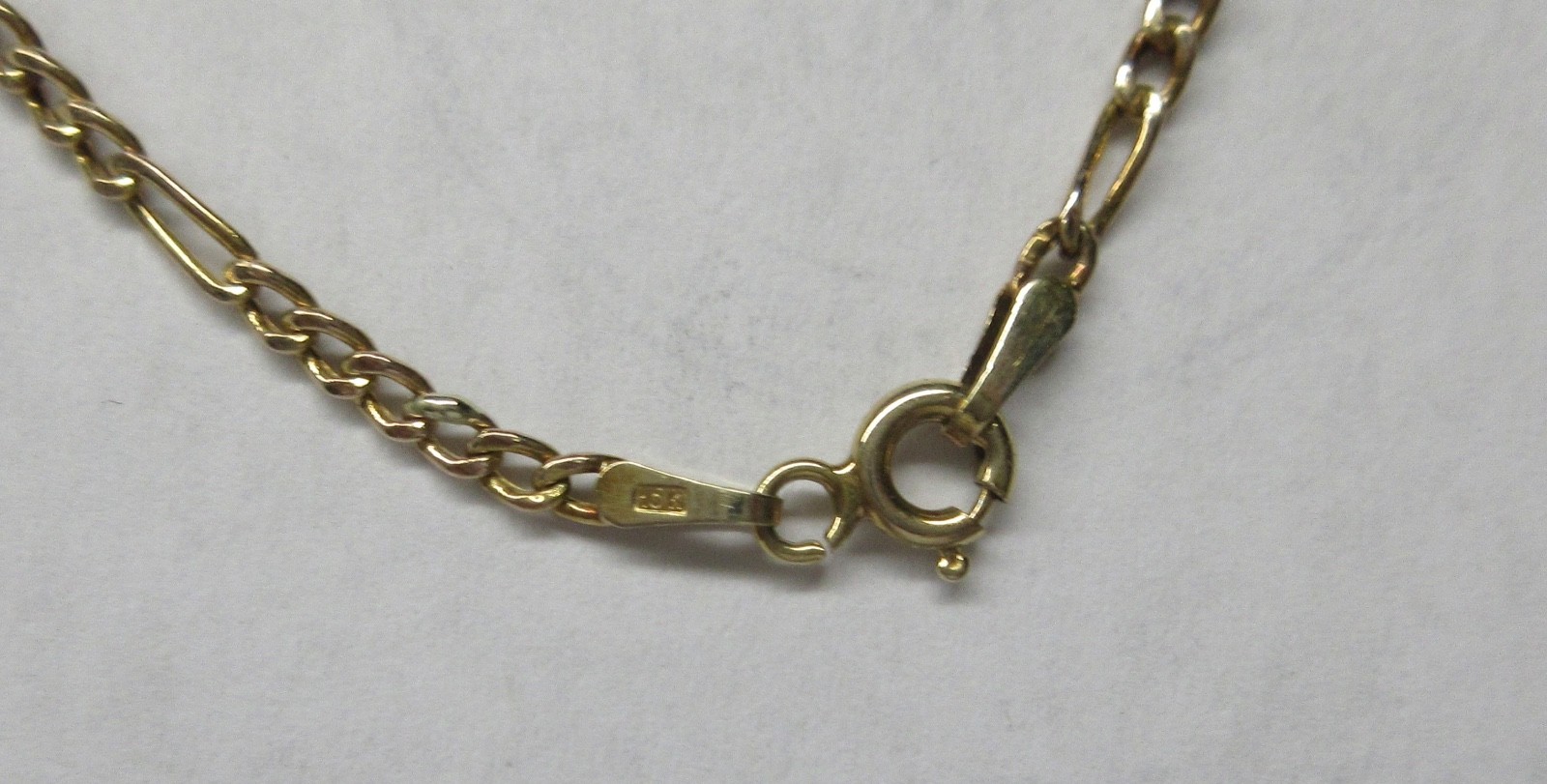 10K SOLID GOLD 16″ HOLLOW 2.2MM FIGARO NECKLACE CHAIN 2 GRAMS