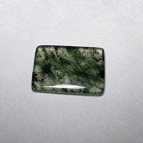 Moss Agate 6.75 Carat Rectangular Cabochon 17×11×3mm Loose Gemstone