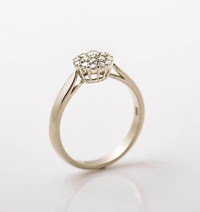 14K White Gold Plated Women’s Wedding Ring 1.50Ct Round Cut Real Moissanite
