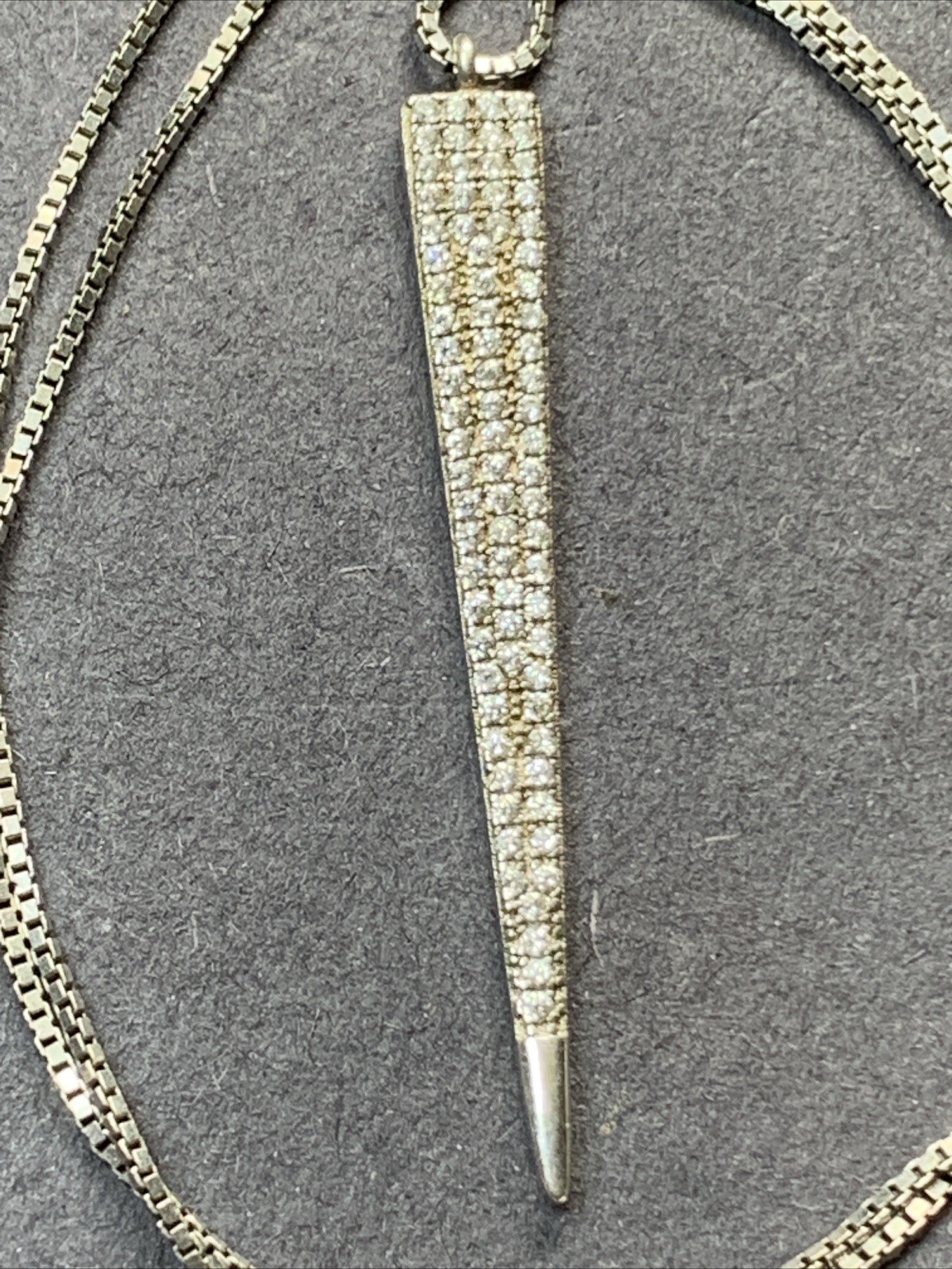 STERLING SILVER 925 Lot Necklace Charms SS19 Triangle Crystal Large Pink Crystal