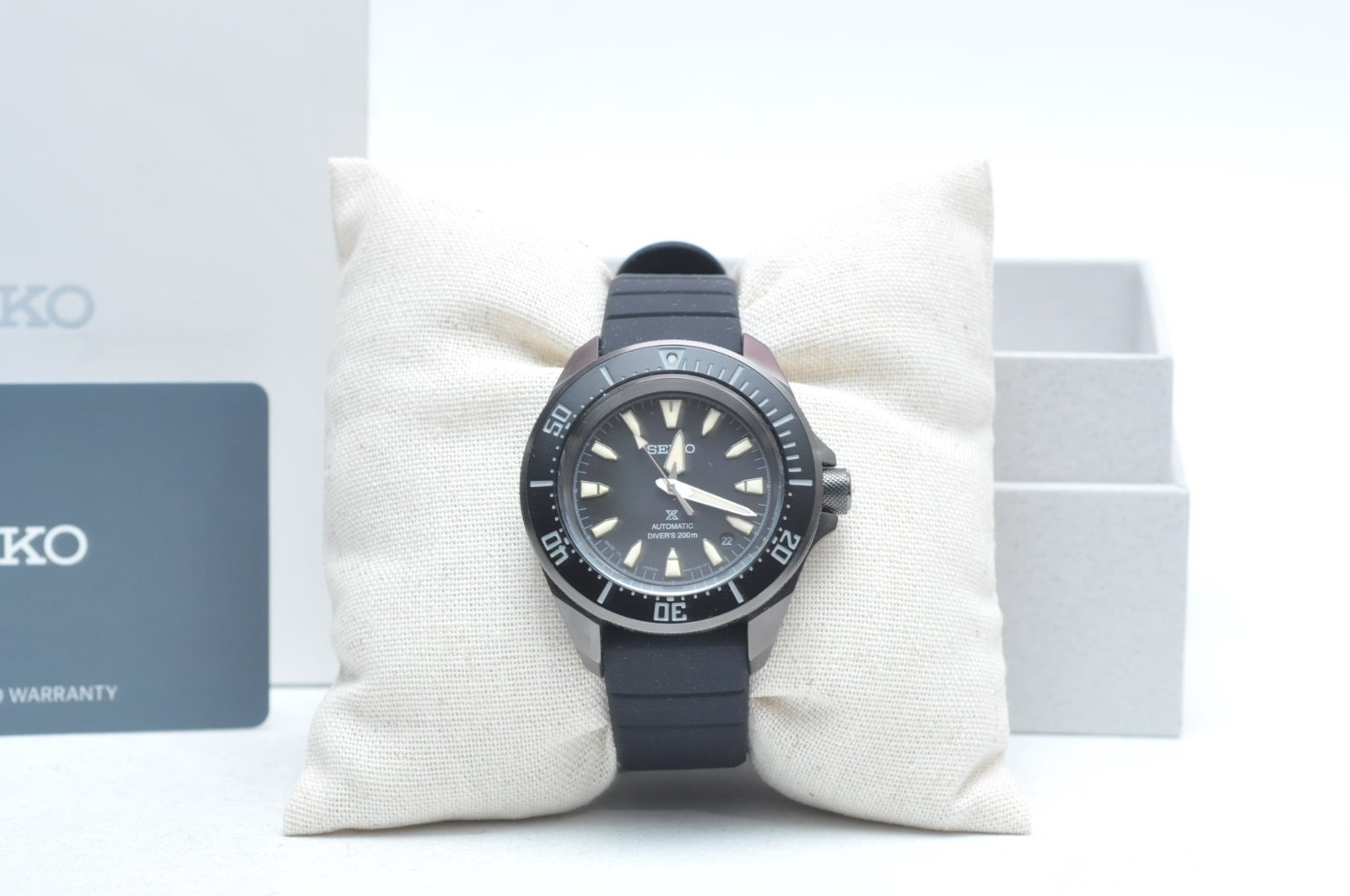 Seiko Prospex 41.7mm SRPL15 Samurai Diver Black Dial Silicone Strap Watch