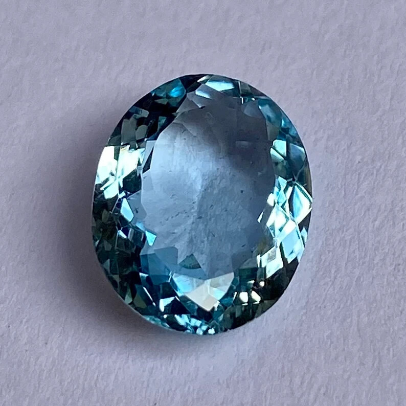 Oval Cut Aquamarine Loose Gemstone Aqua Color Gemstone For Jewelry Making