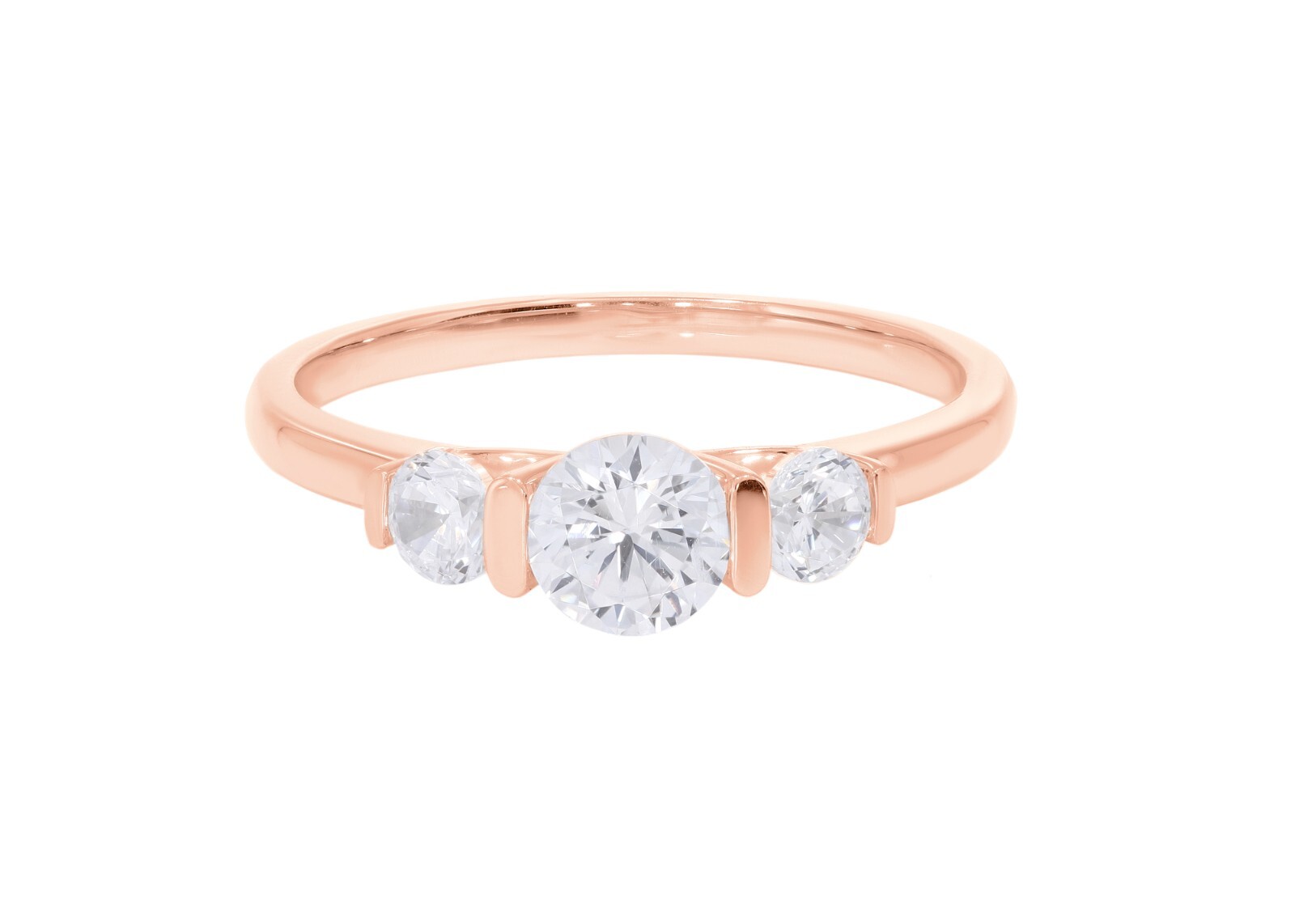 0.87 ct Round Lab Grown Diamond Engagement Ring Certified 14k Gold