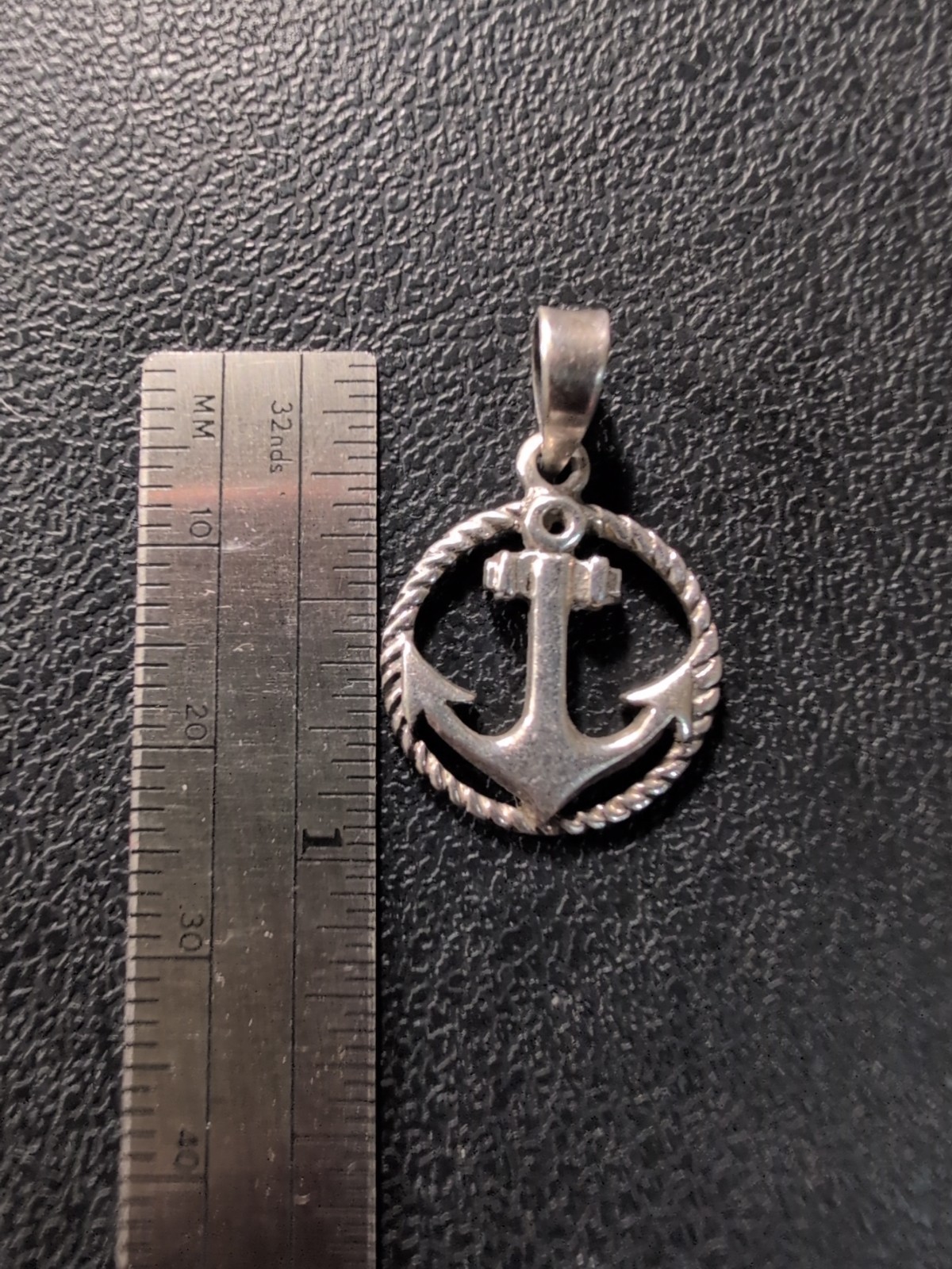 Nautical Anchor Encircled by Rope Pendant Maritime 925 Sterling 1″ 1.9g