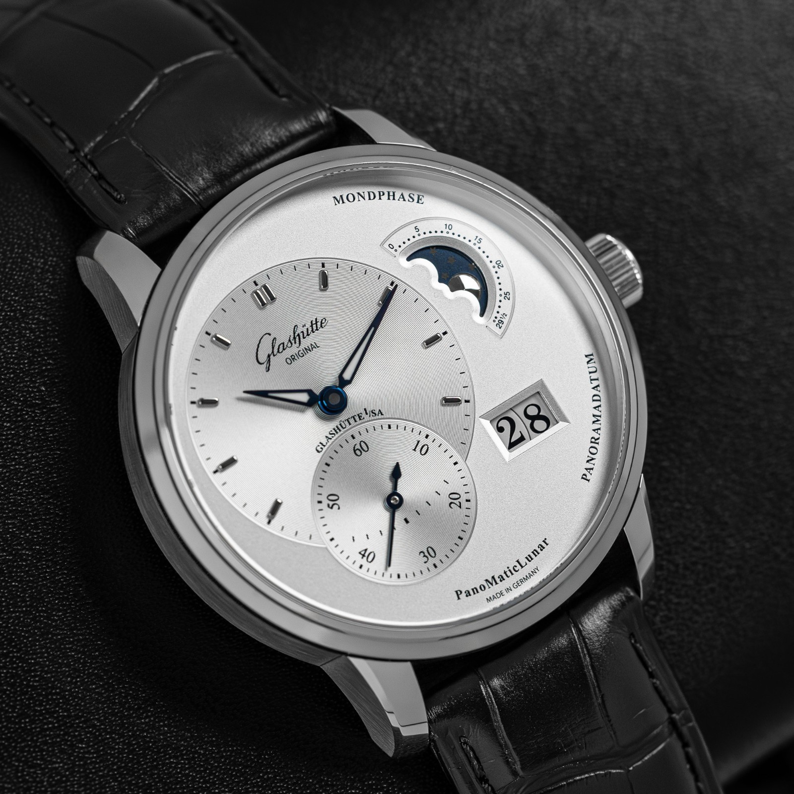 Glashutte Original PanoMaticLunar Silver Dial Men’s Watch 1-90-02-42-32-61