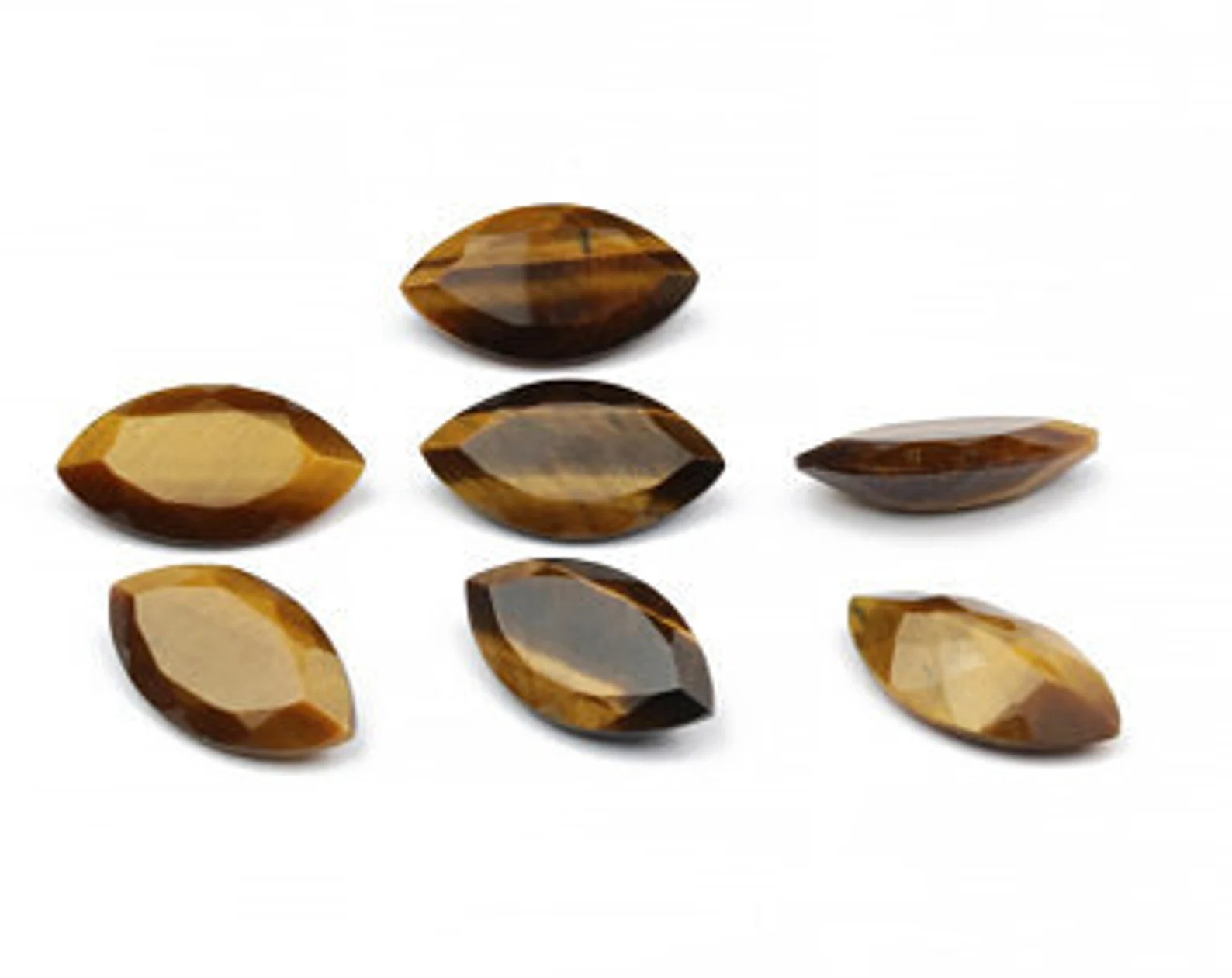 Natural Golden Tiger Eye Marquise Faceted Cut 6x12mm To 12x24mm Loose Gemstone