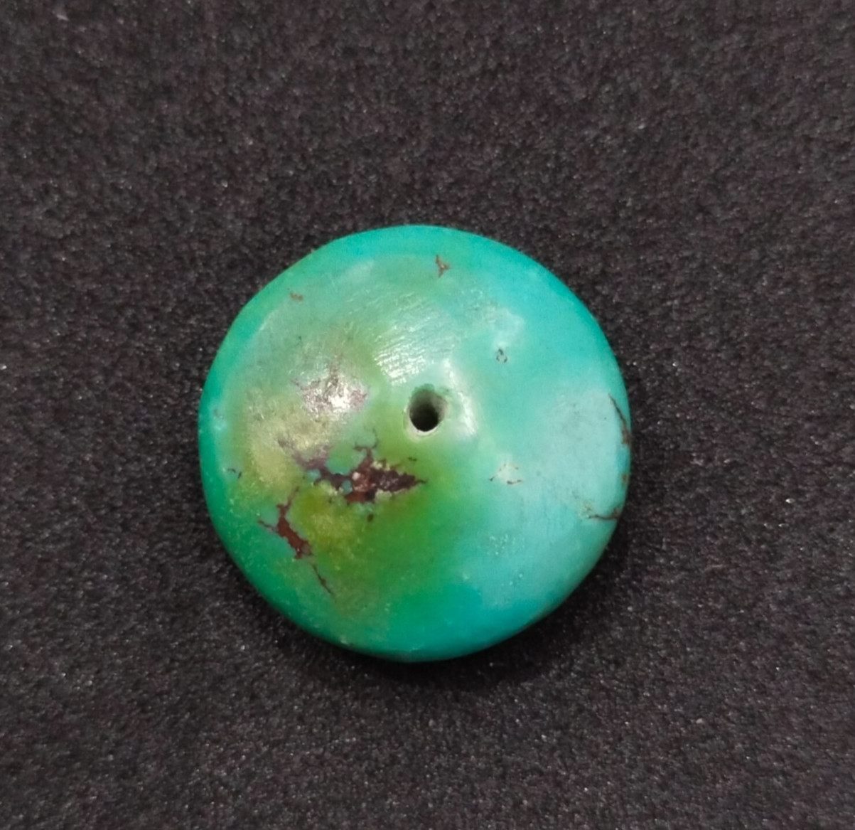 Tibetan Turquoise Round Tyre Beads, Undyed Gemstone, Handmade Loose Beads 19x8mm
