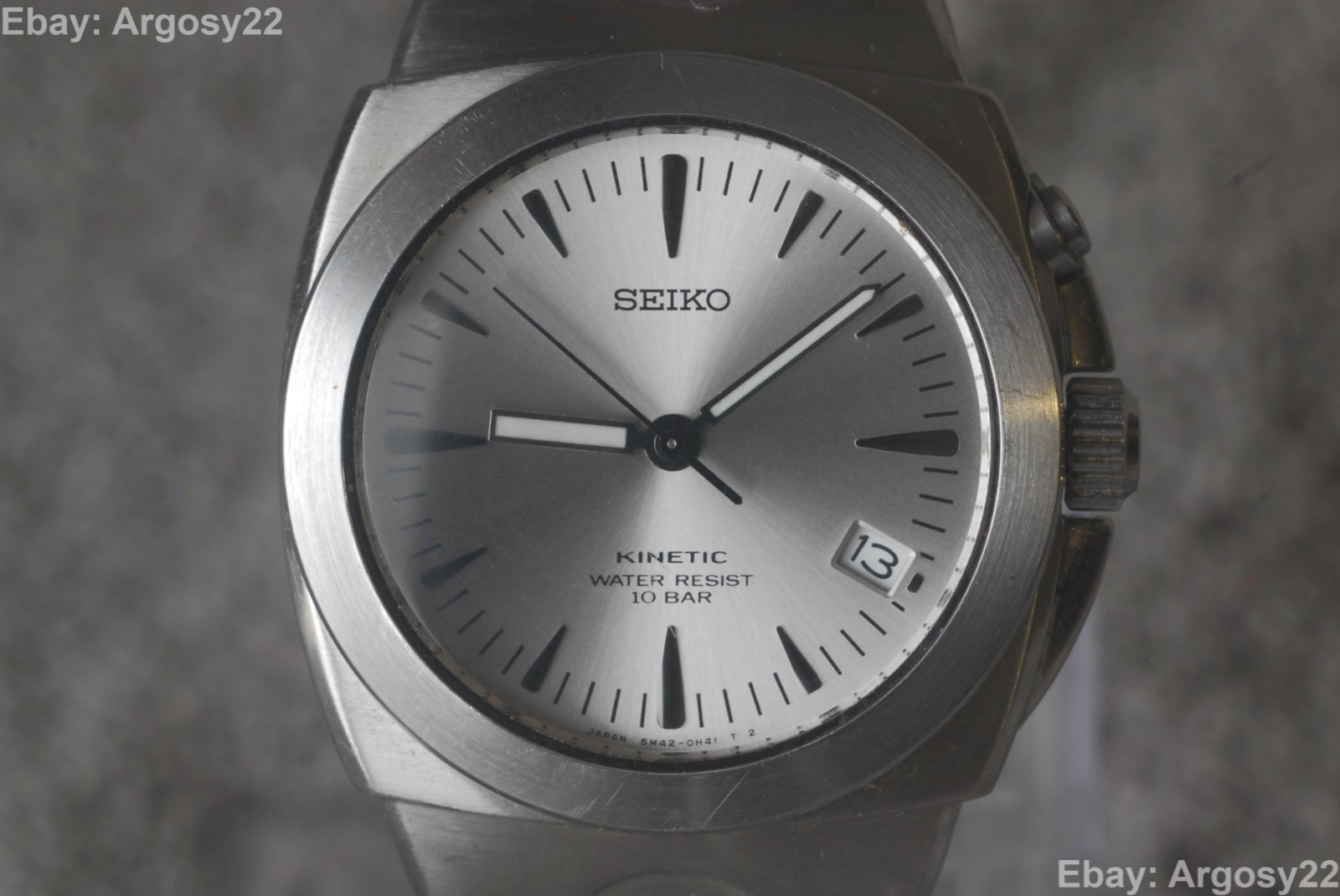 Seiko Kinetic SUS, 5M42 0E50, SCFW005, Silver dial, Restored